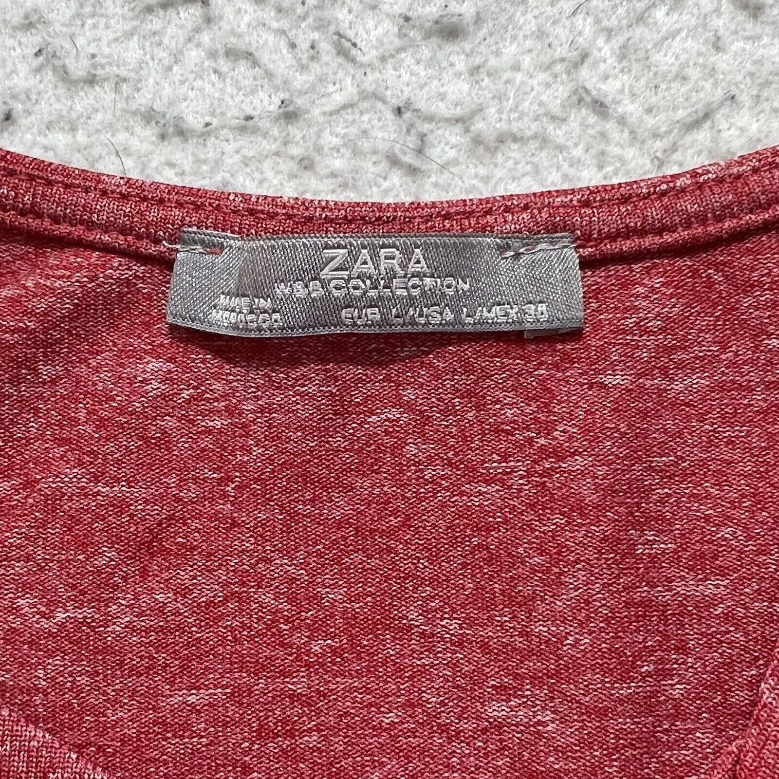 Zara Zara W&B Collection Red A-Line Knit Dress Ruched Side Size L / US 10 / IT 46 - 2 Thumbnail