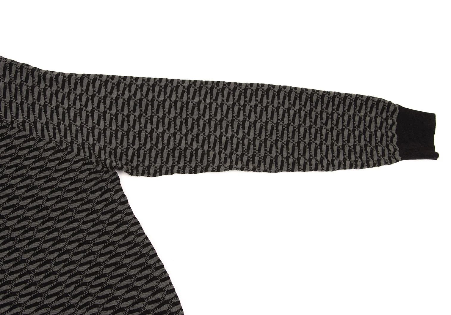 Emporio Armani Cotton Design Knit Top in Gray and Black, Size L Size US L / EU 52-54 / 3 - 5 Thumbnail