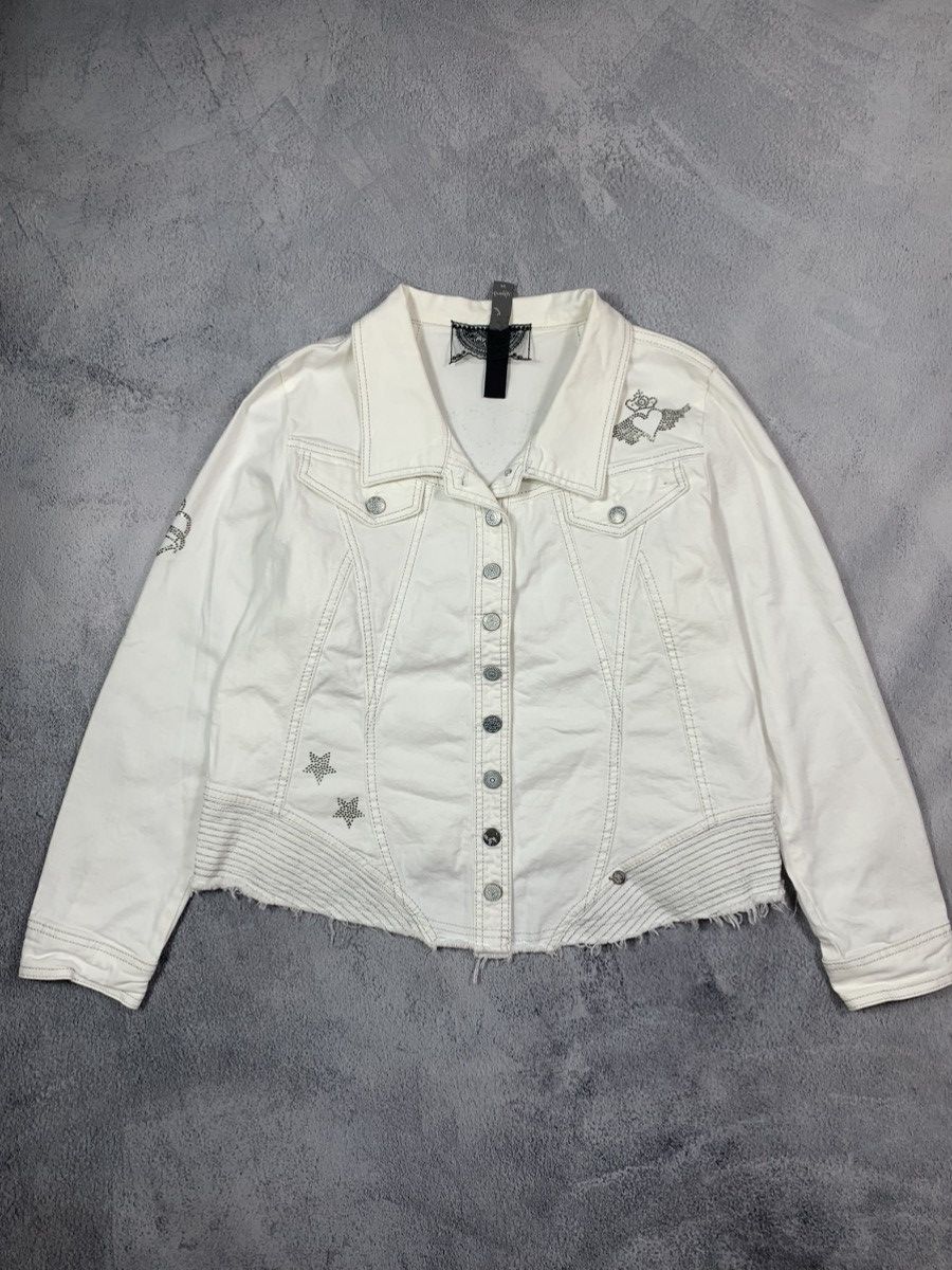 Japanese Brand × Vintage Vintage Y2K Crown wings Sequins denim jacket opium style XL Size XL / US 12-14 / IT 48-50 - 1 Thumbnail