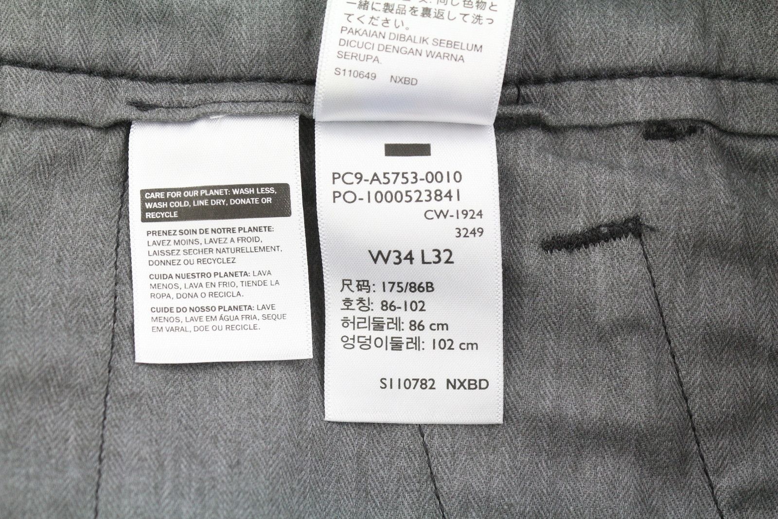 Levi's XX CHINO W34/L32 Dark Grey Straight Zip Pants 87058 Size US 34 / EU 50 - 8 Thumbnail