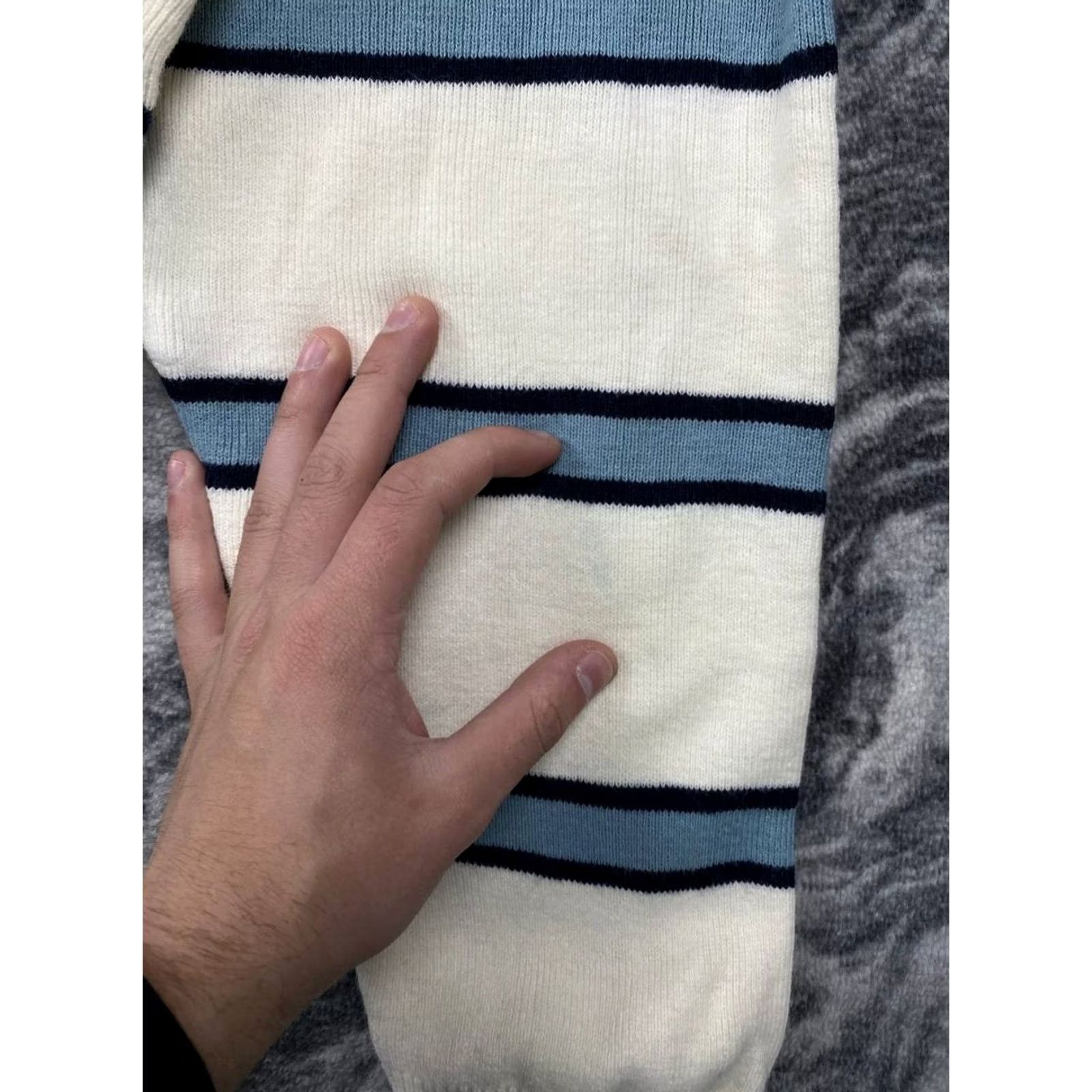 Dolce & Gabbana VINTAGE Dolce Gabbana Knit Sweater White Striped Big Logo Men XL Size US XL / EU 56 / 4 - 2 Thumbnail