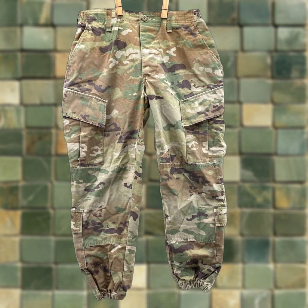 US Military Cargo Pants Womens 30X25 Green Camo Woodland Utility Workwear Pants