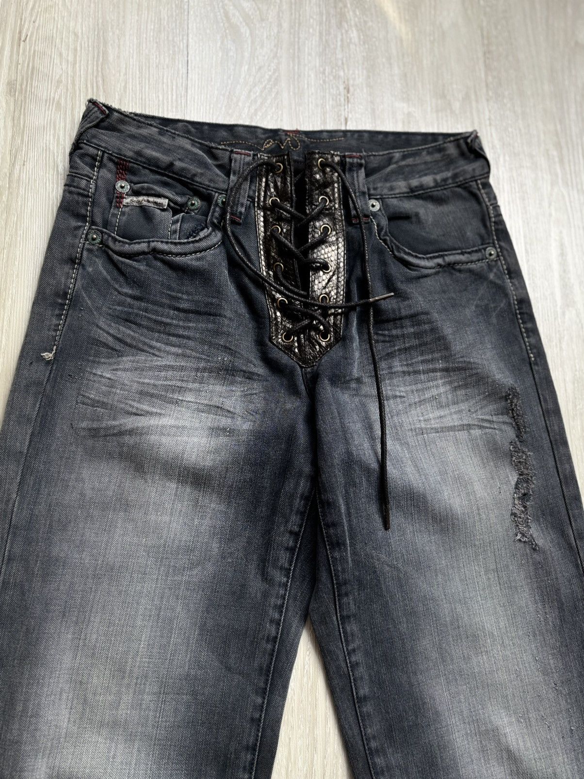 Japanese Brand Beanpole si lace up wideleg jeans Size US 28 / EU 44 - 2 Thumbnail