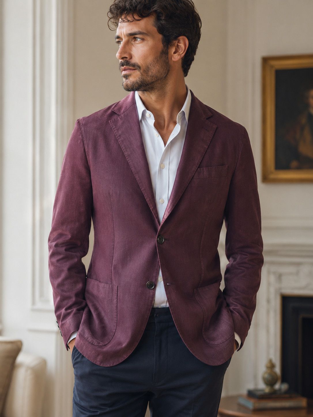 Neiman Marcus Neiman Marcus Burgundy Italian Blazer Size 40R - 1 Thumbnail