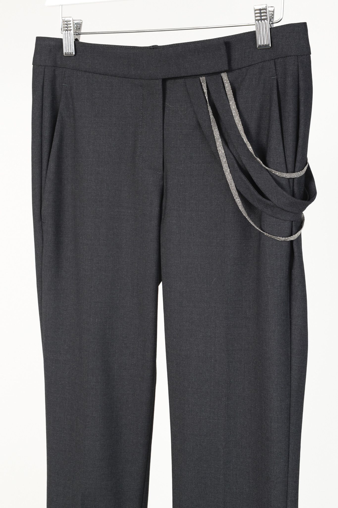 Brunello Cucinelli Brunello Cucinelli Stretch-Wool Monili-Belt-Loop Trousers Size 27" / US 4 / IT 40 - 3 Thumbnail