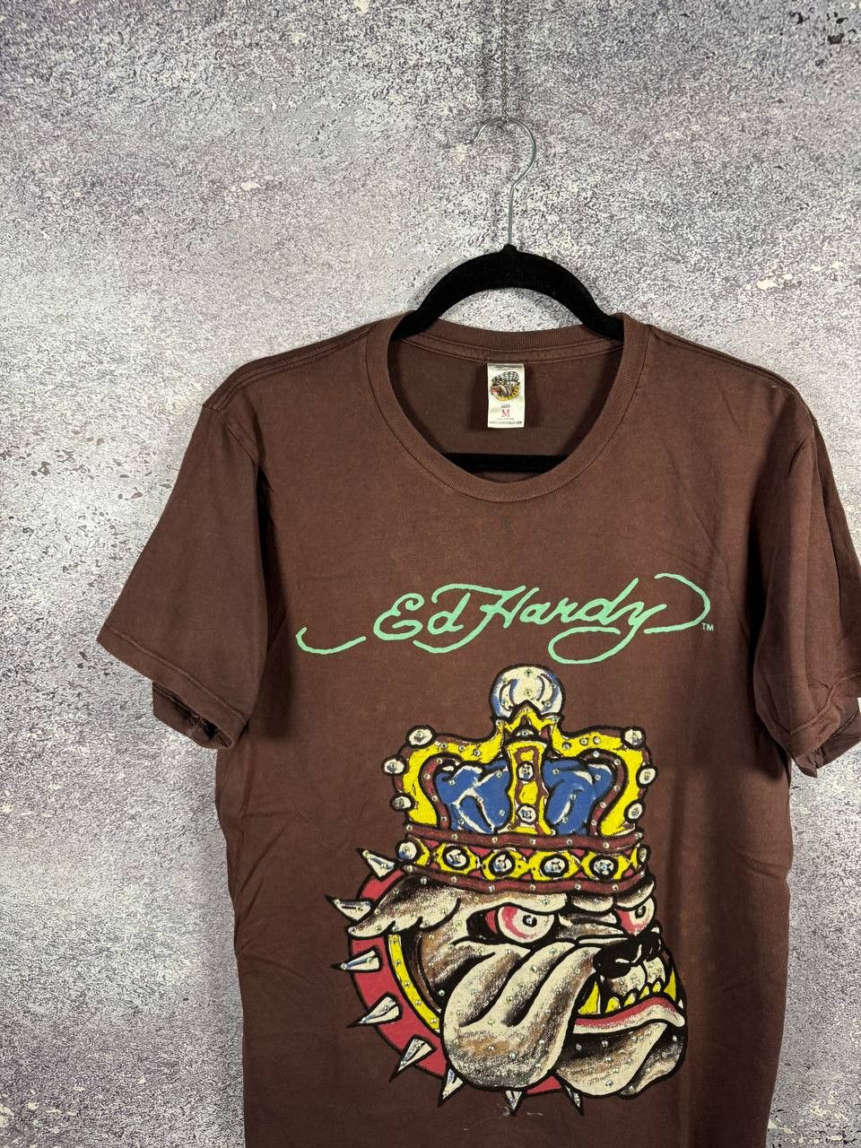 Designer × Ed Hardy × Vintage Don Ed Hardy Brown Bulldog Graphics Printed Logo T-Shirt M Size US M / EU 48-50 / 2 - 3 Thumbnail