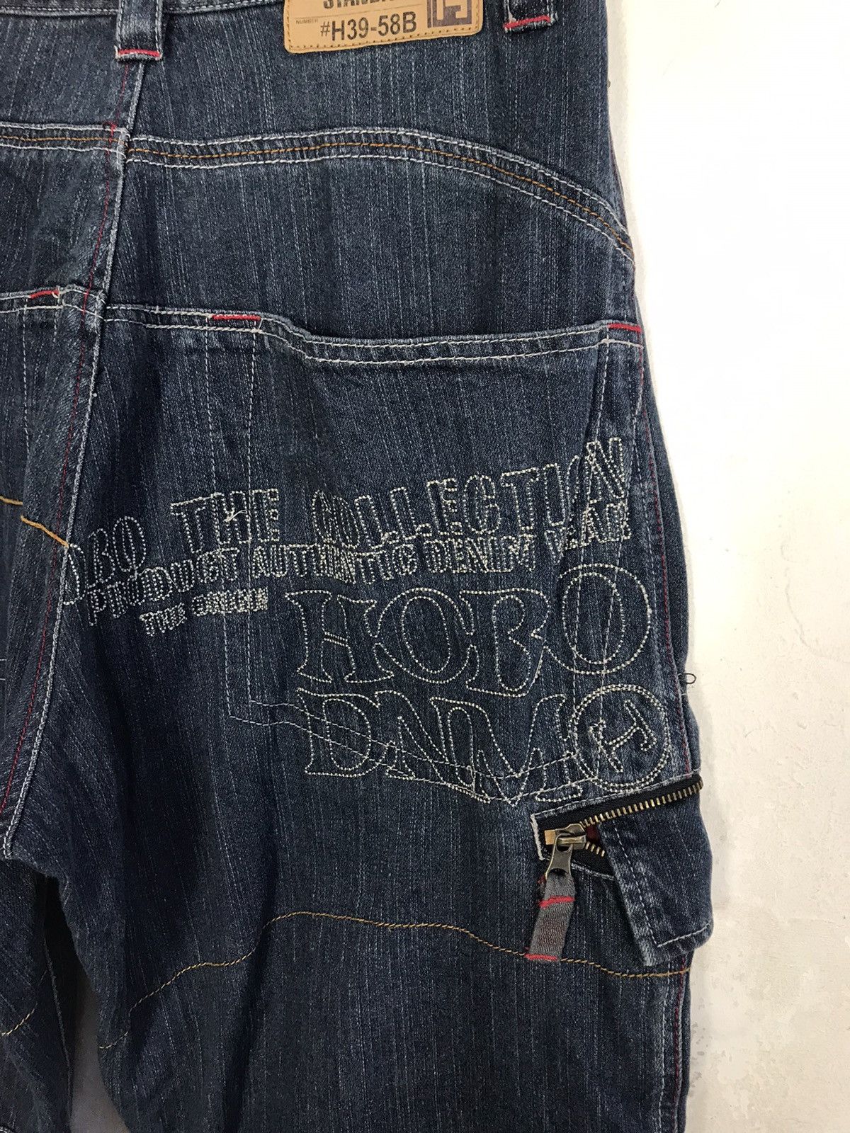 Japanese Brand Hobo Denim Standard Multipocket Cargo Indigo Straight Cut Size US 28 / EU 44 - 7 Thumbnail