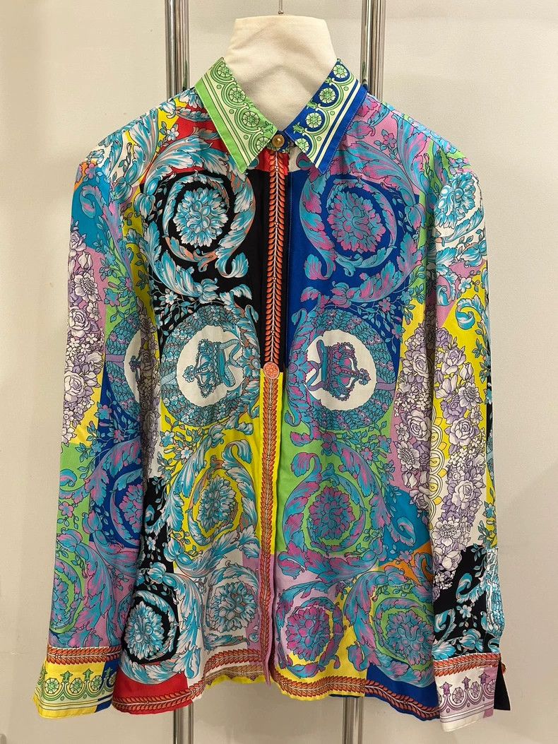 Versace Versace The heavy work is full of mulberry silk shirts Size US XXS / EU 40 - 1 Thumbnail