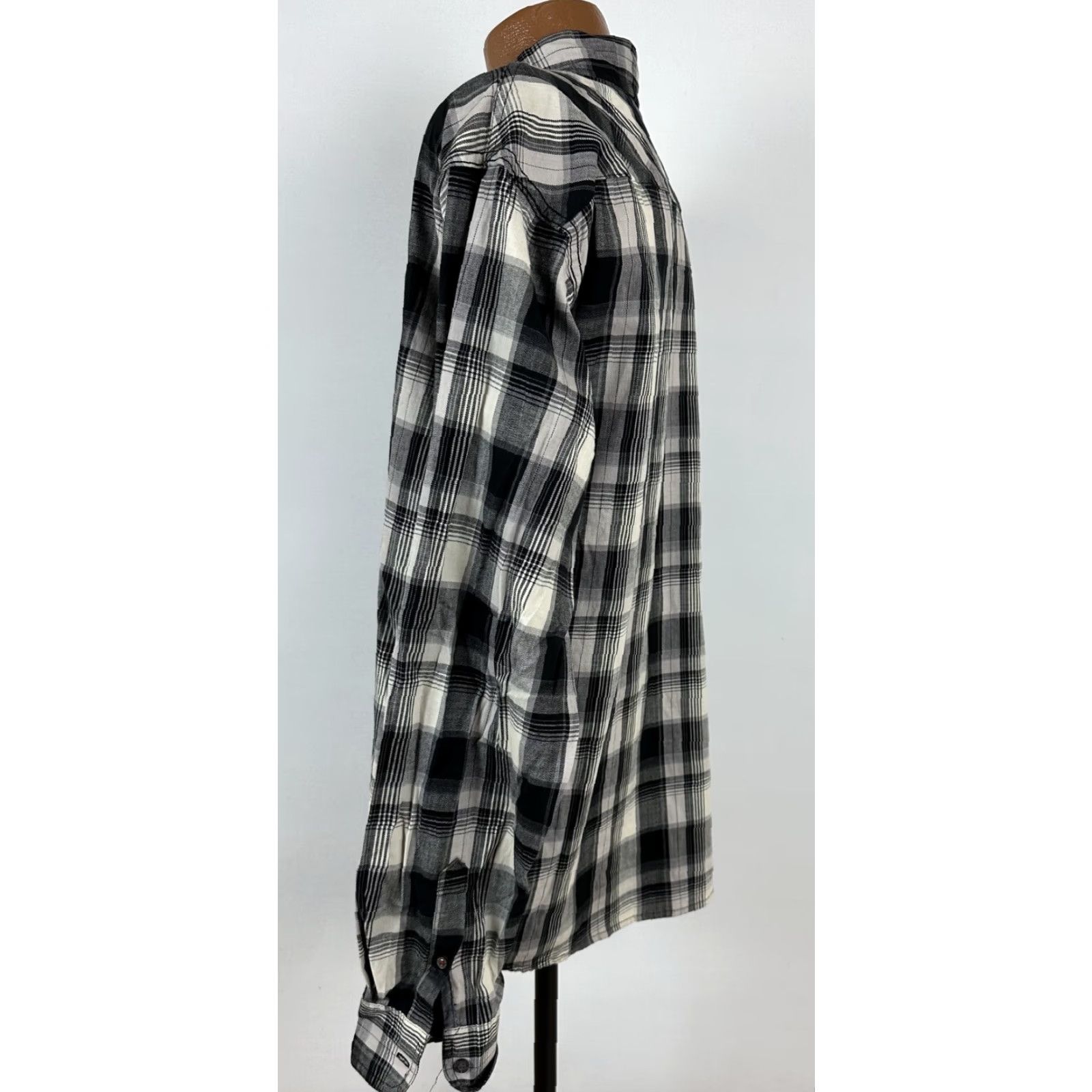 Wrangler Wrangler Flex For Comfort Shirt Men 2XL Black Plaid Casual Work Stretch Button-Up Long Sleeve Shirt Mens Size US XXL / EU 58 / 5 - 7 Thumbnail