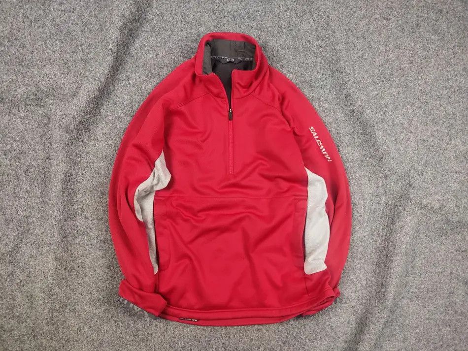 Salomon Vintage Salomon Lab Logo Zip Red Fleece Long sleeve pullover Size US M / EU 48-50 / 2 - 1 Thumbnail