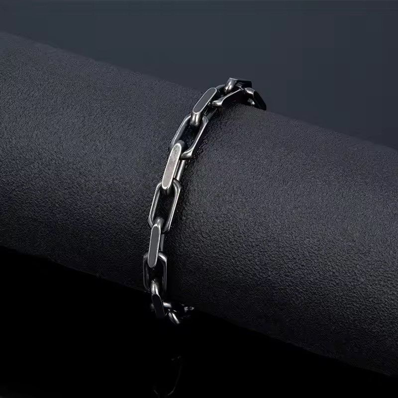 Jewelry OXIDIZED Black Chain Link Bracelet 23 cm Length Size ONE SIZE - 3 Thumbnail