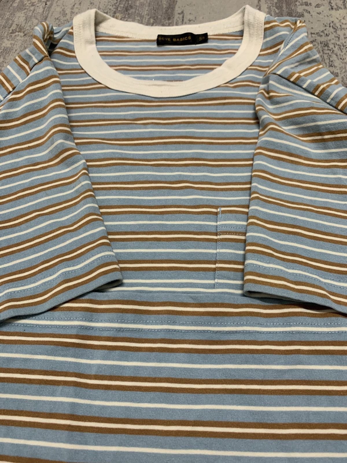 SCYE Vtg 90s SCYE Basic Multi Color Border Stripe tee Size US M / EU 48-50 / 2 - 3 Thumbnail