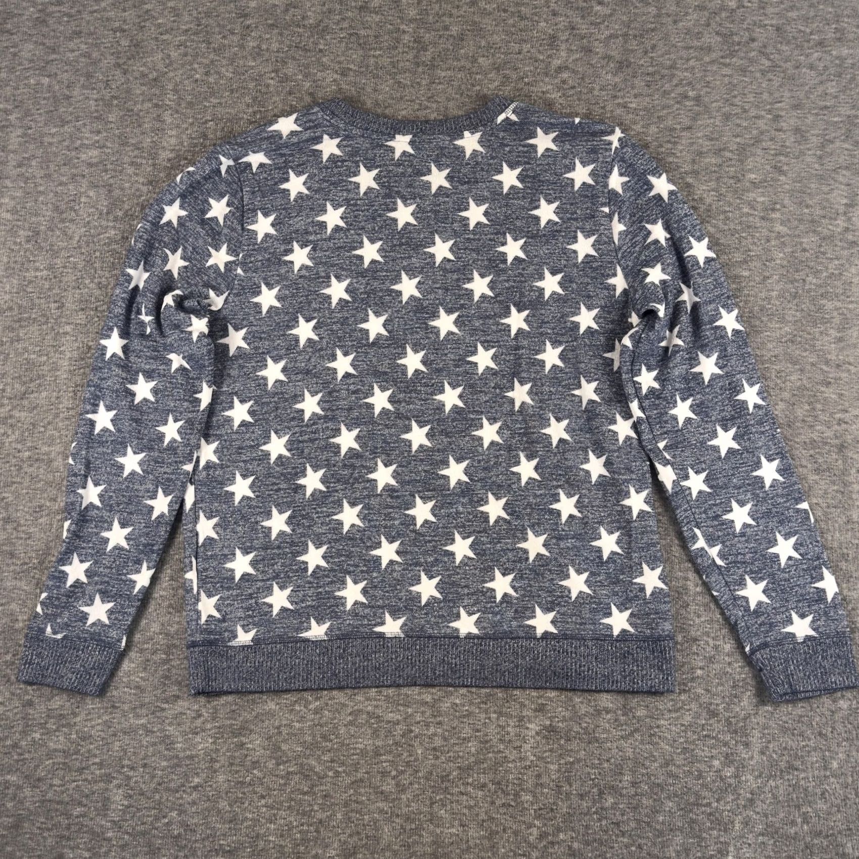 Lucky Brand Lucky Brand Sweater Womens Large Blue Star Print Crewneck Pullover Long Sleeve Size L / US 10 / IT 46 - 6 Thumbnail