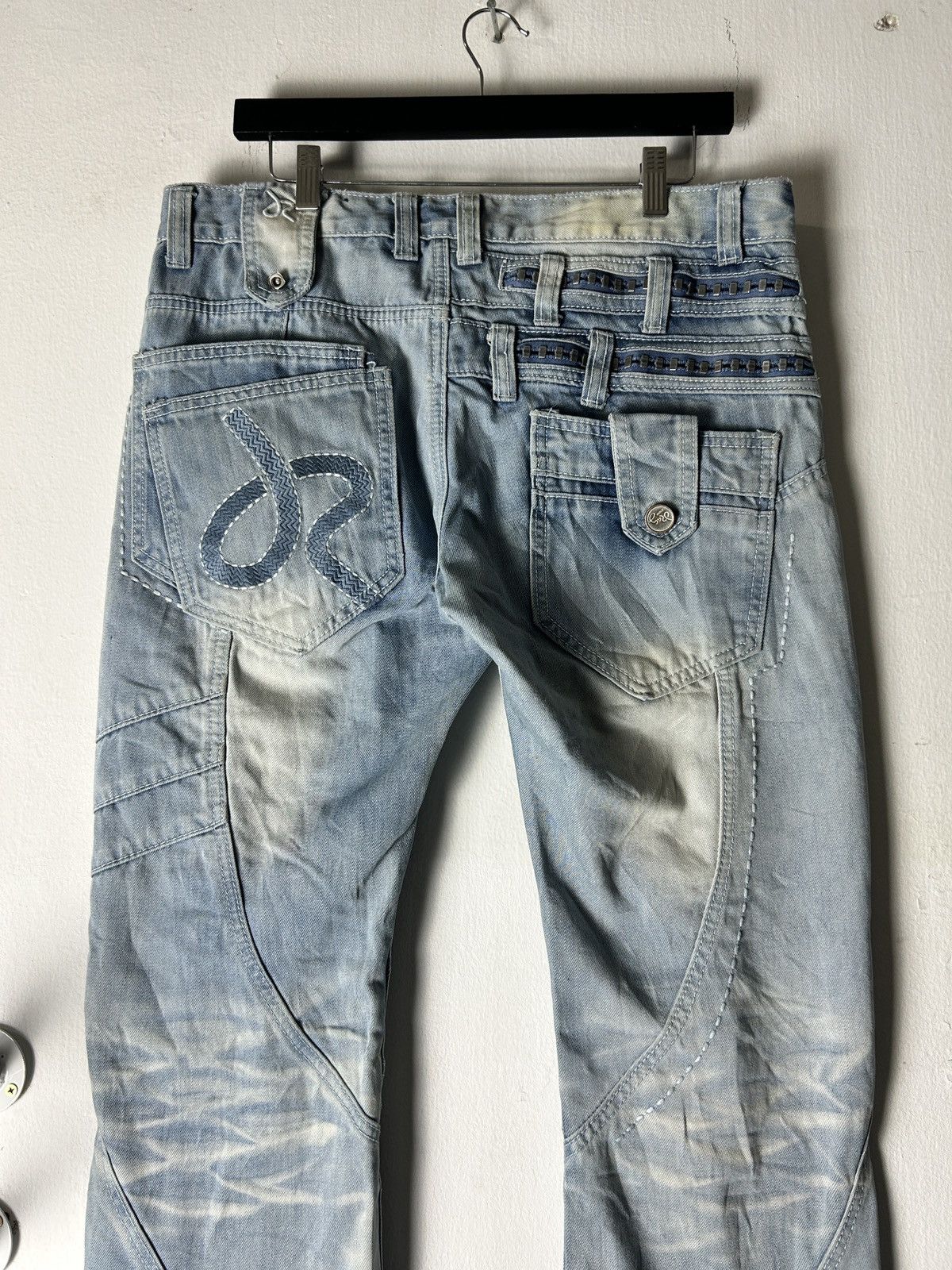 Japanese Brand Blue Jeans Rag Famous Denim Multipocket Japan Style Size US 35 - 11 Thumbnail