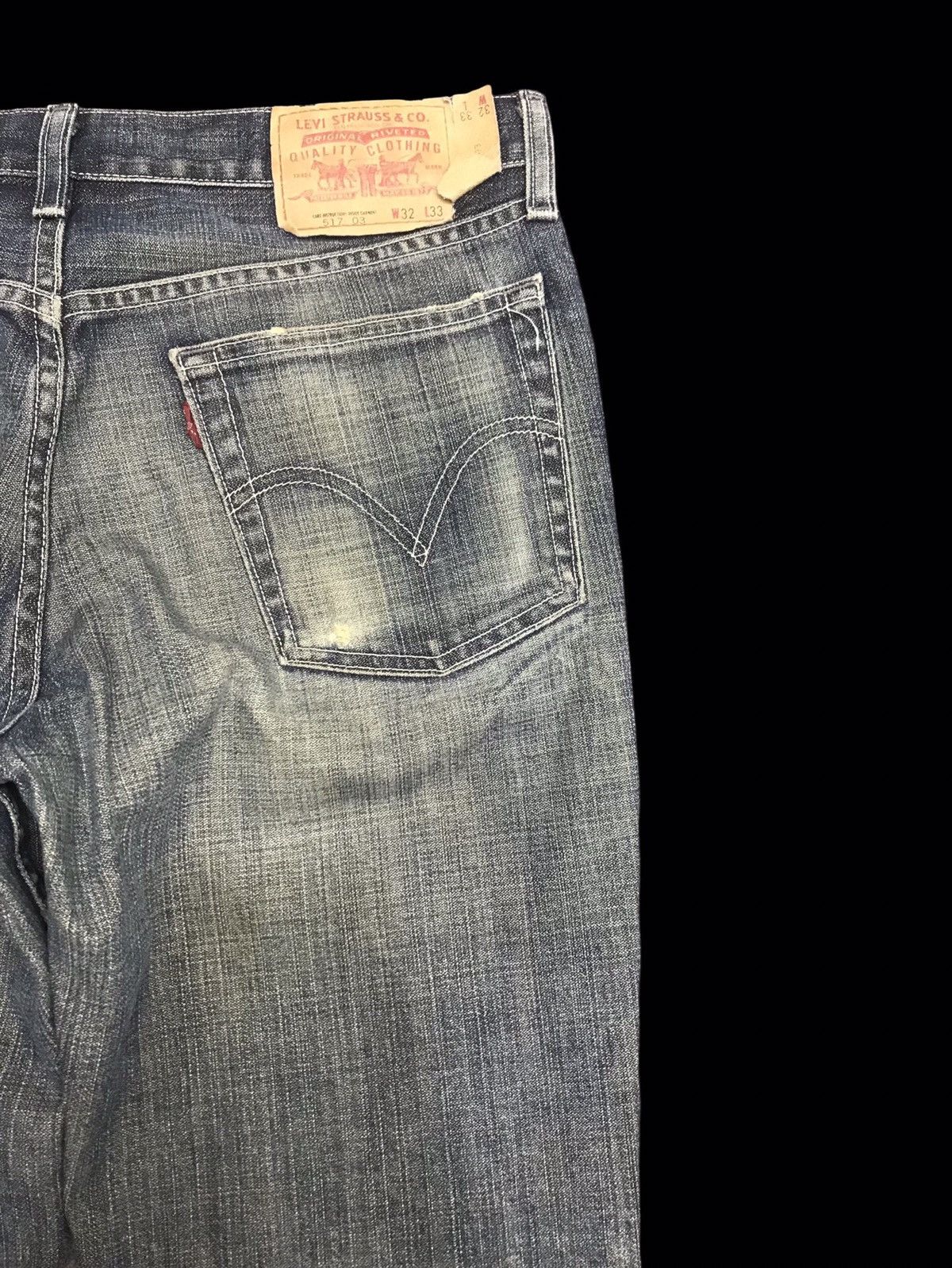 Levi's 💥THRASHED💥VTG Levis 517 Flare Thrashed Denim F366 Size US 31 - 10 Thumbnail