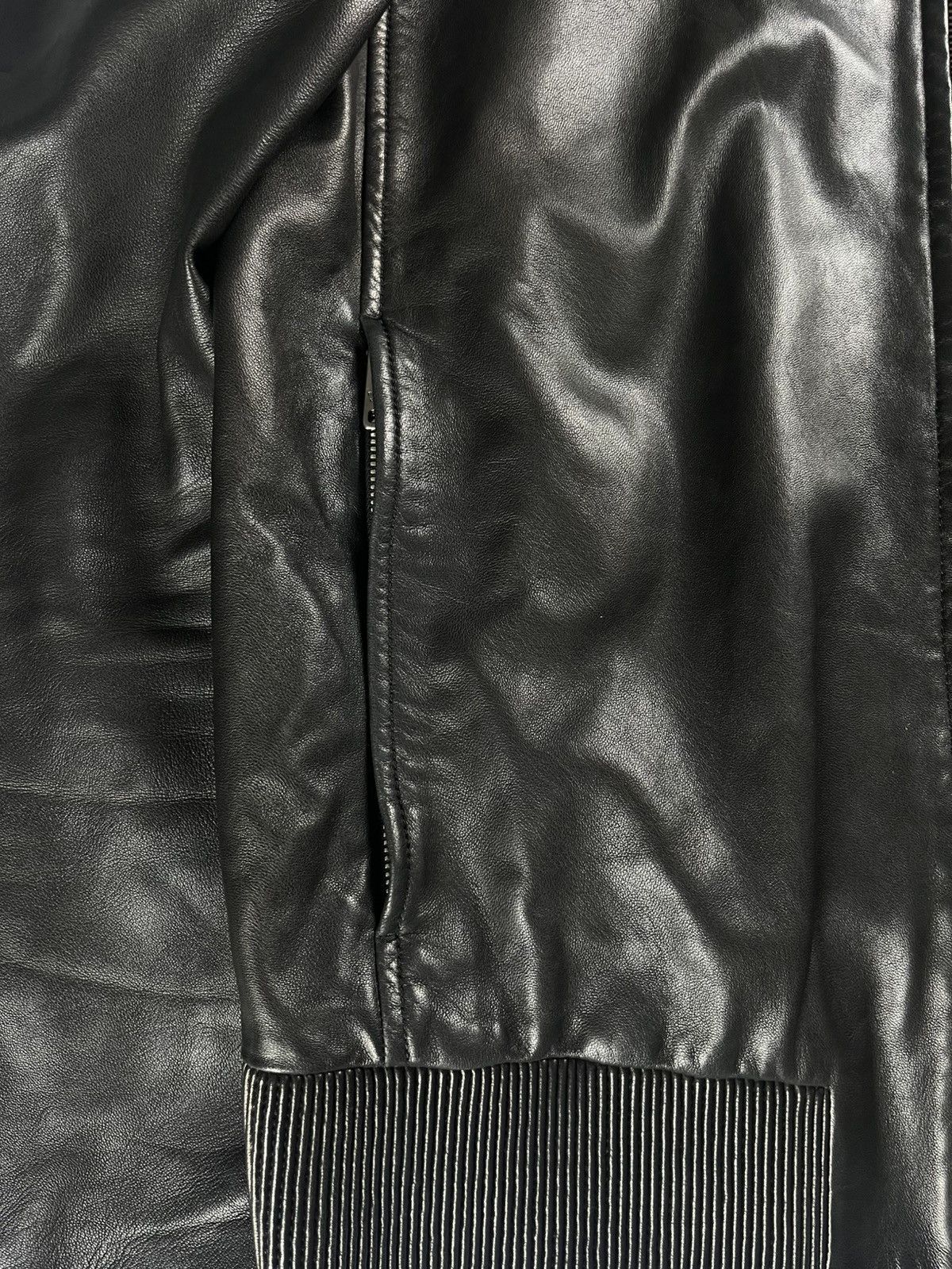 Prada Prada Sample Black Textured Soft Leather Moto Jacket SS 2014 Size US M / EU 48-50 / 2 - 6 Thumbnail