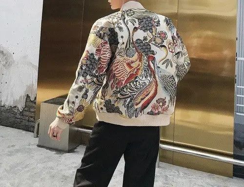 VIBE Floral Graphic Embroidery Jacket, Sukajan Souvenir Jacket Size US L / EU 52-54 / 3 - 3 Thumbnail