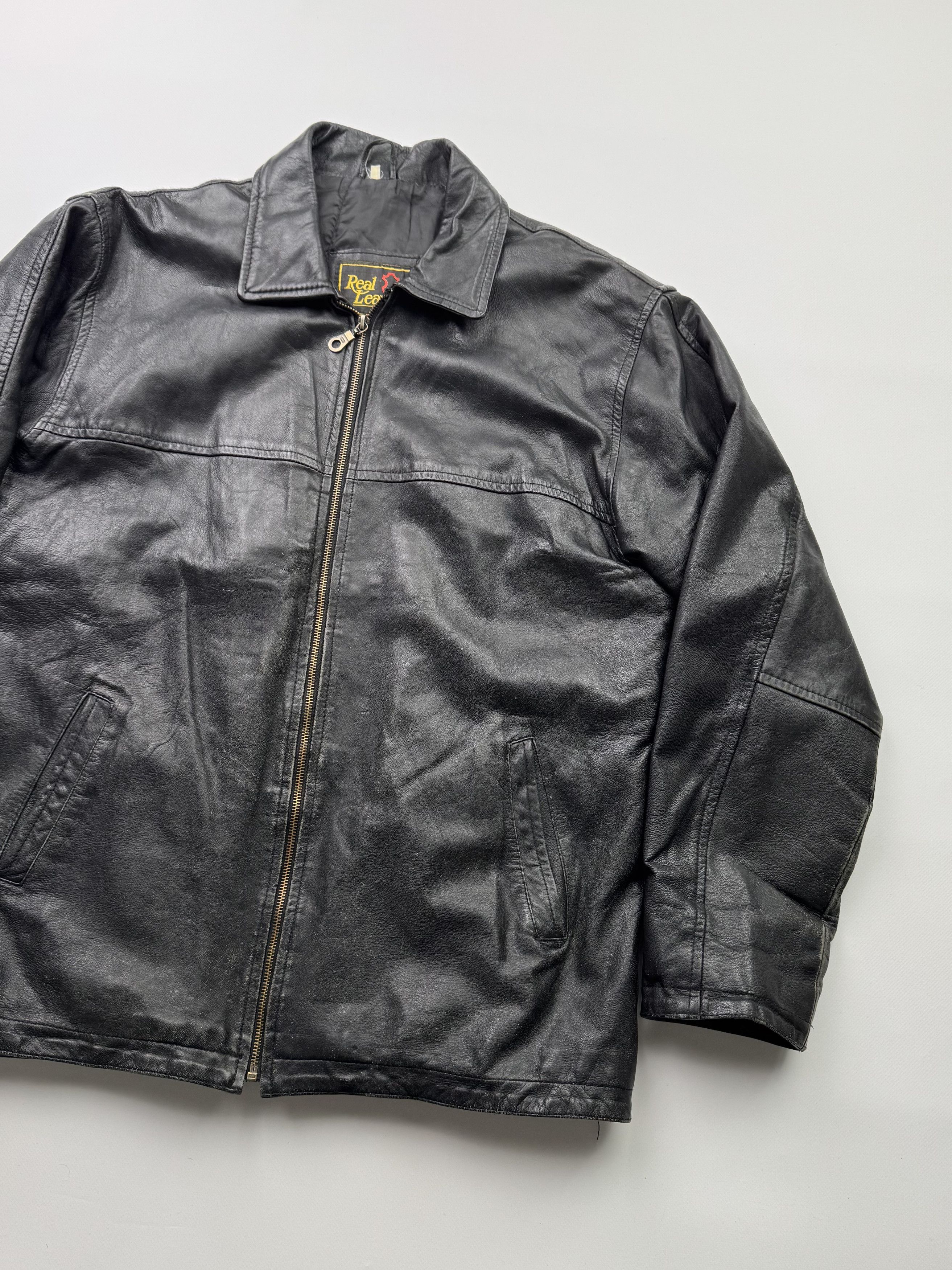 Japanese Brand Vintage Time Faded Leather Bomber Jacket(V36)E2 Size US L / EU 52-54 / 3 - 3 Thumbnail