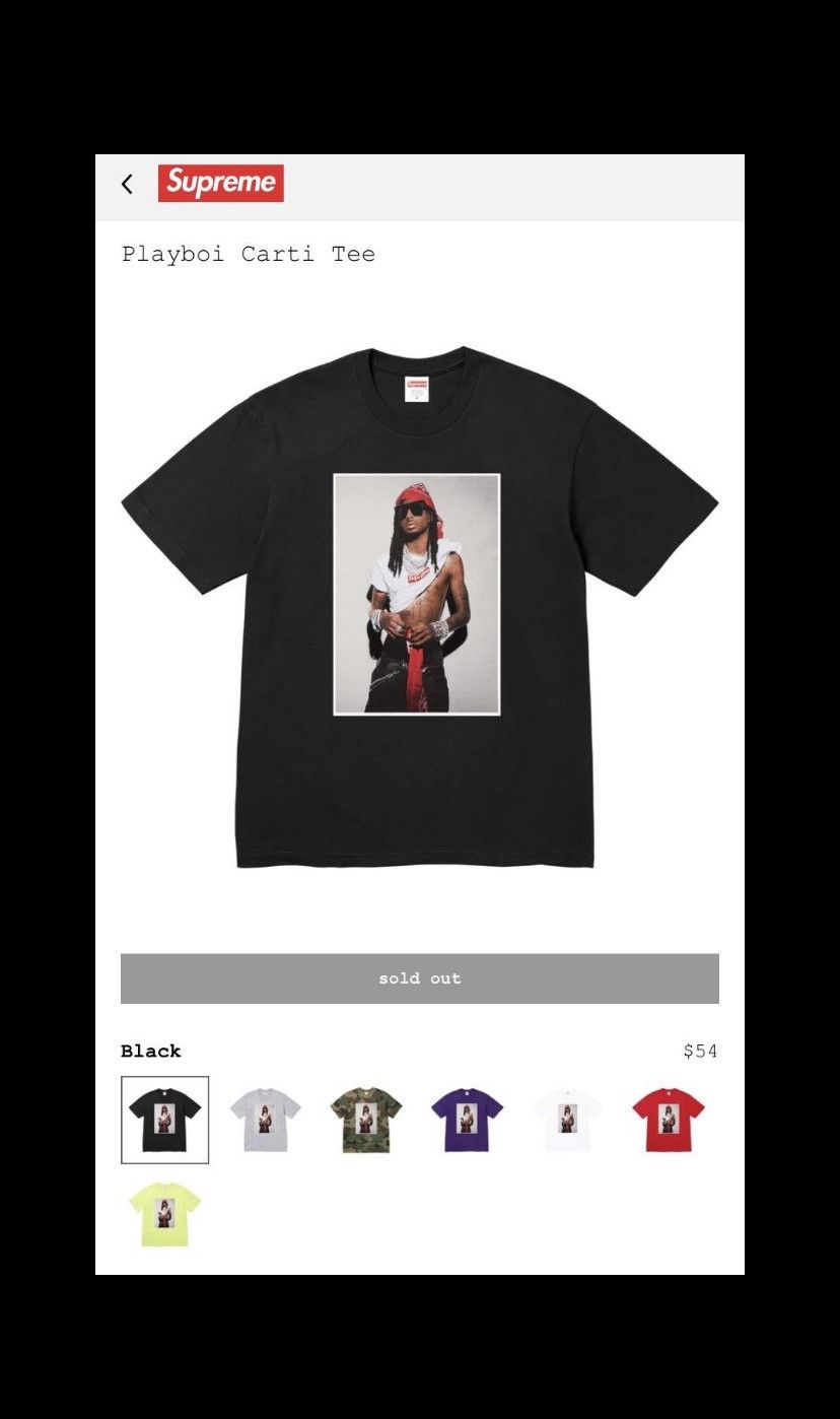 Supreme Supreme Playboi Carti T-shirt Size US M / EU 48-50 / 2 - 7 Thumbnail