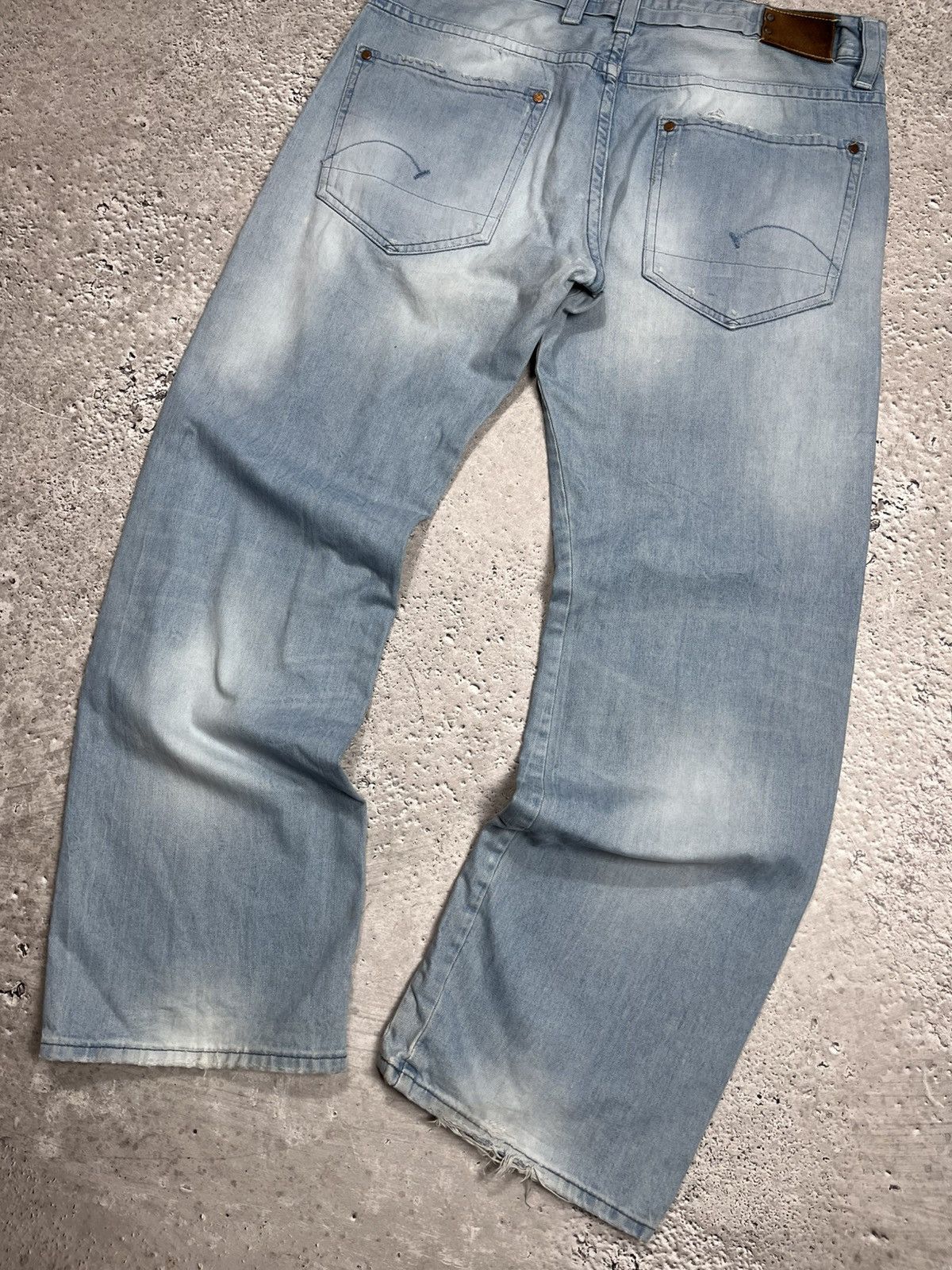 G-Star G-Star RAW Baggy Light Wash Distressed Jeans Men’s Size US 36 / EU 52 - 2 Thumbnail