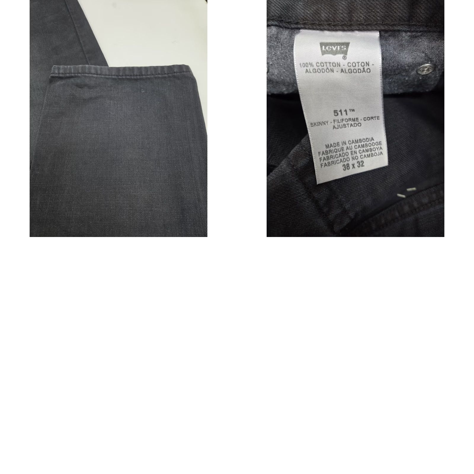 Levi's VINTAGE: NWT Levis 511 Skinny Jeans Mens 38/32 Black Denim Straight Leg 32 In Inseam Levi's 511 logo Button Zip Size US 38 / EU 54 - 8 Thumbnail