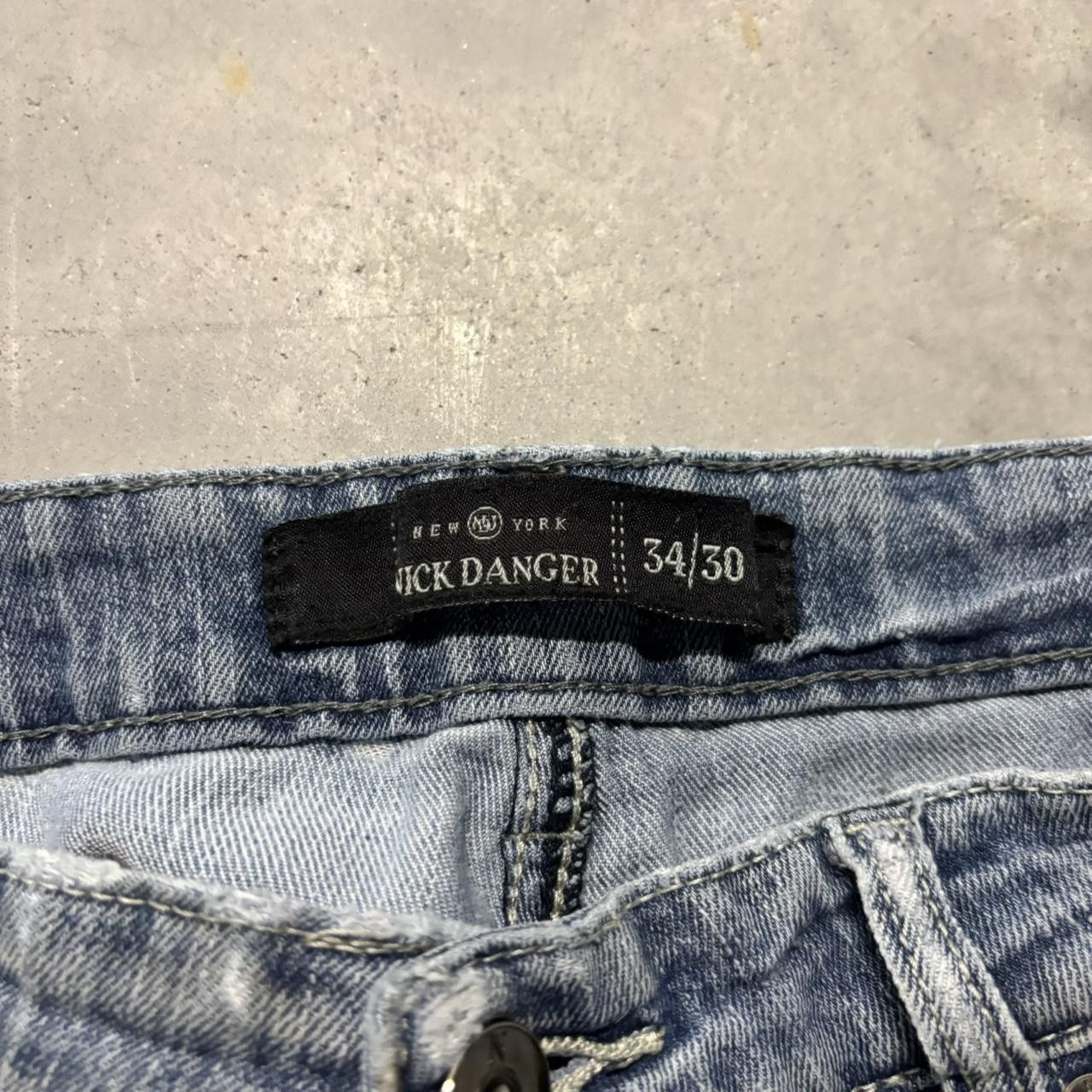 Japanese Brand × Vintage Crazy Vintage Y2K/2000s Grunge Light Wash Distressed Denim Jeans! Size US 34 / EU 50 - 8 Thumbnail