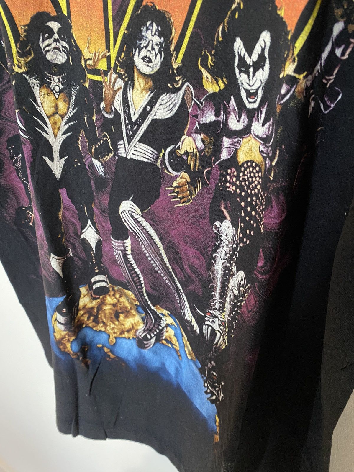 Band Tees Vintage tour Kiss shirt 90s world tour Size US XL / EU 56 / 4 - 4 Thumbnail