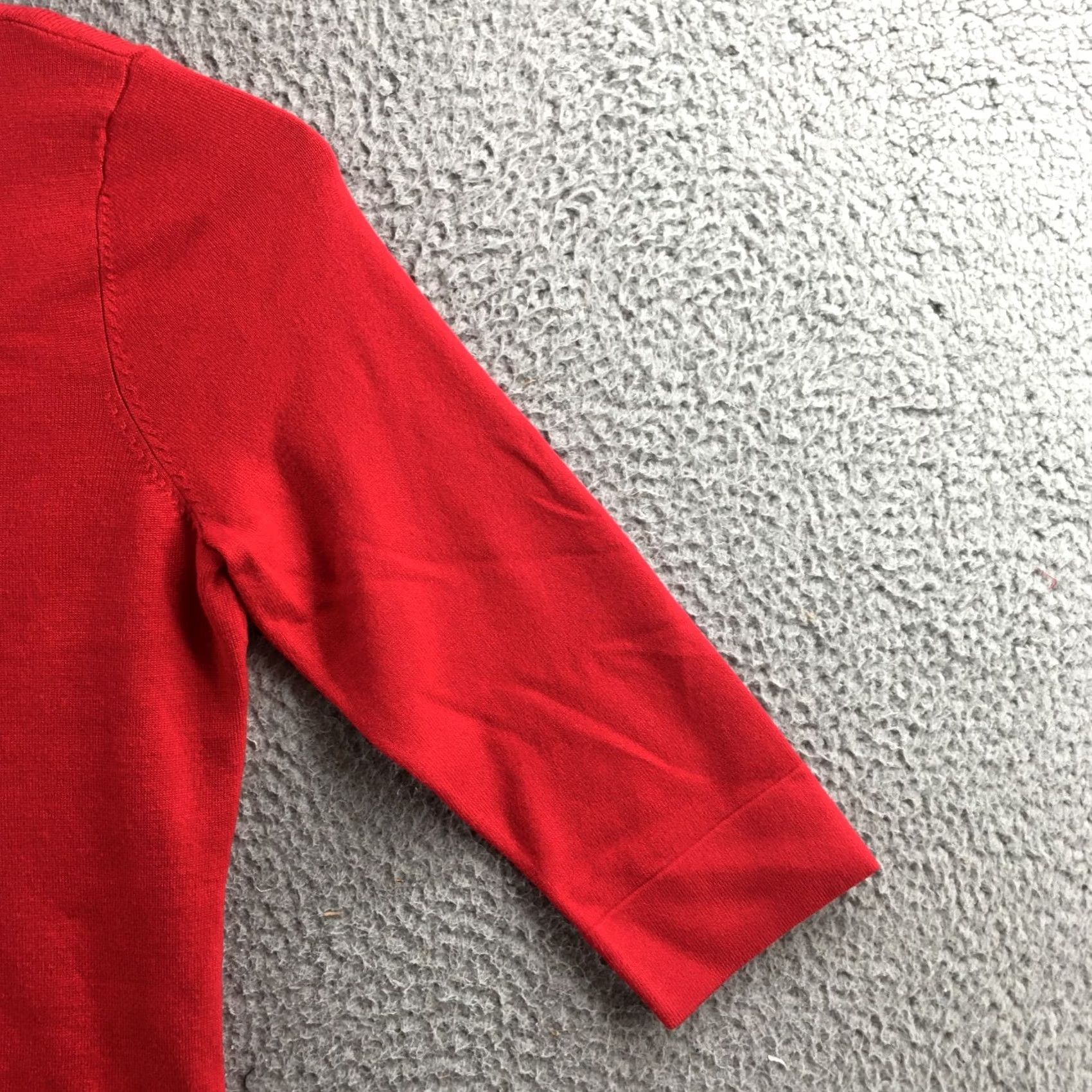 Calvin Klein Calvin Klein Sweater Womens S Red Knit 3/4 Sleeve Casual Pullover Crew Neck NEW Size S / US 4 / IT 40 - 4 Thumbnail