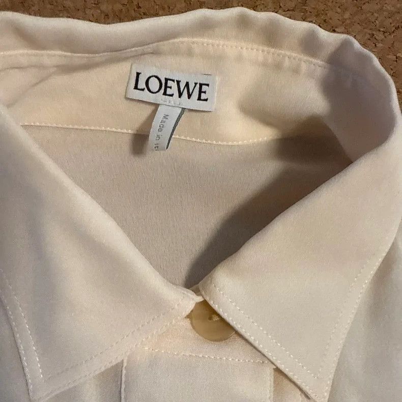 Loewe Loewe White silk short-sleeved shirt Size XS / US 0-2 / IT 36-38 - 3 Thumbnail