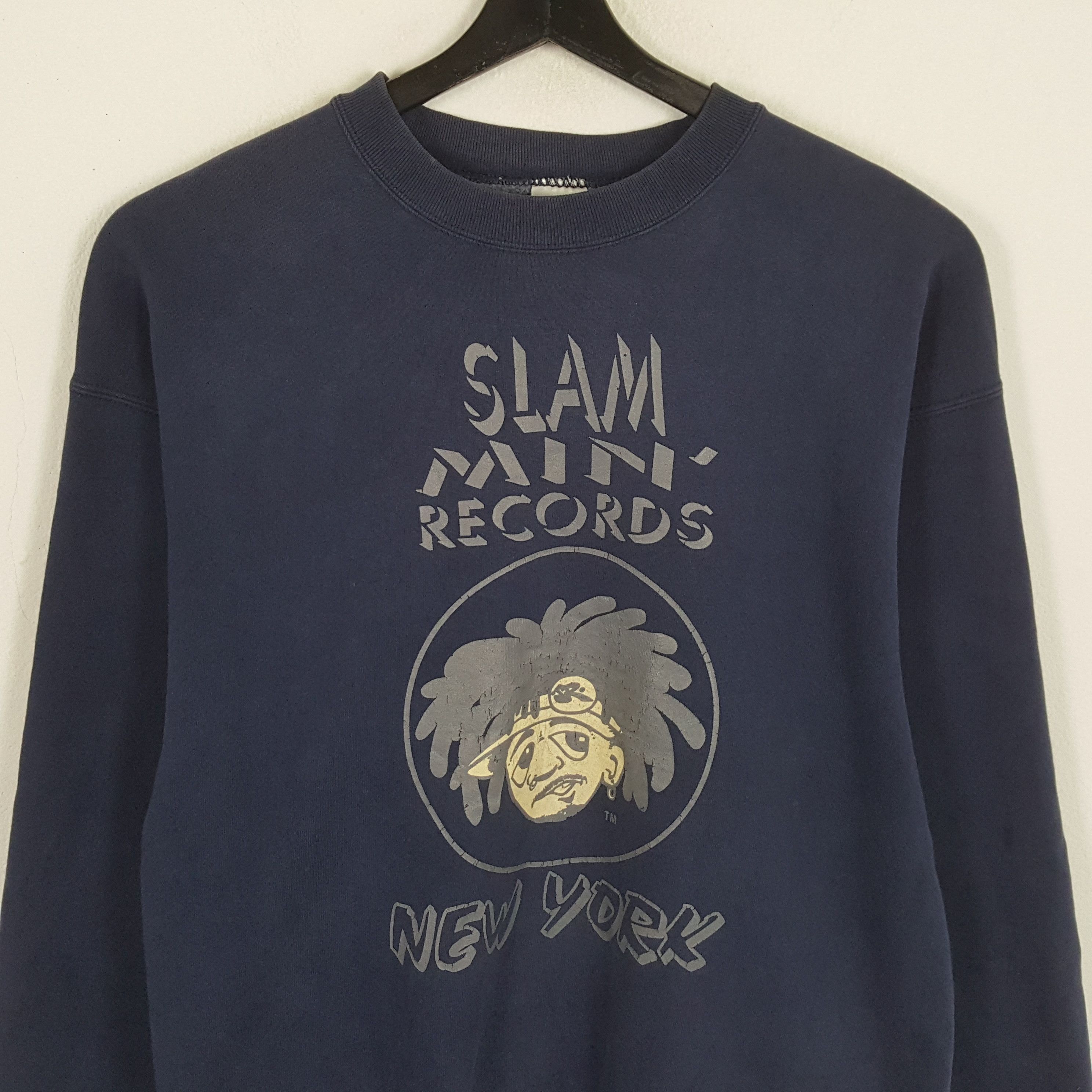 Band Tees × Fruit Of The Loom × Vintage SLAM-MIN RECORDS NEW YORK Music Vintage Sweatshirt Size US XL / EU 56 / 4 - 2 Thumbnail