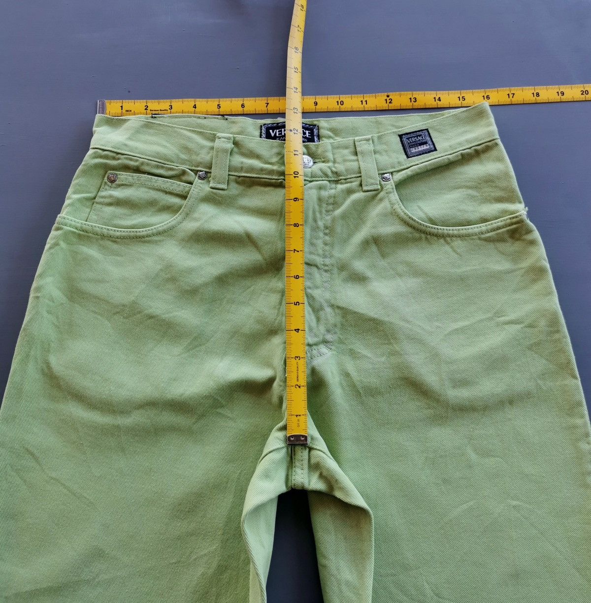 Versace Apple Green Vintage Versace Jeans Couture Size US 32 / EU 48 - 12 Thumbnail