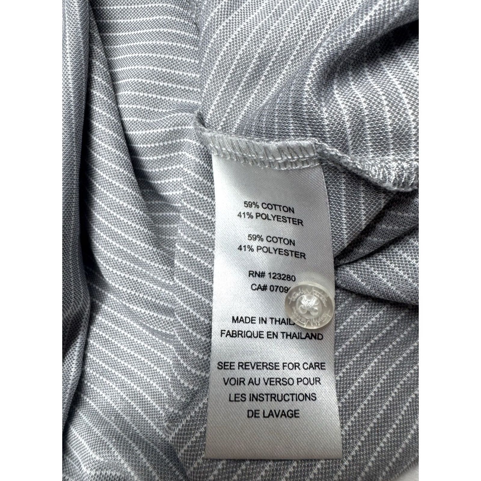 TravisMathew Travis Mathew Men Polo Shirt Striped Gray Embroidered Monarch Beach Golf Short Sleeve Size L Size US L / EU 52-54 / 3 - 7 Thumbnail