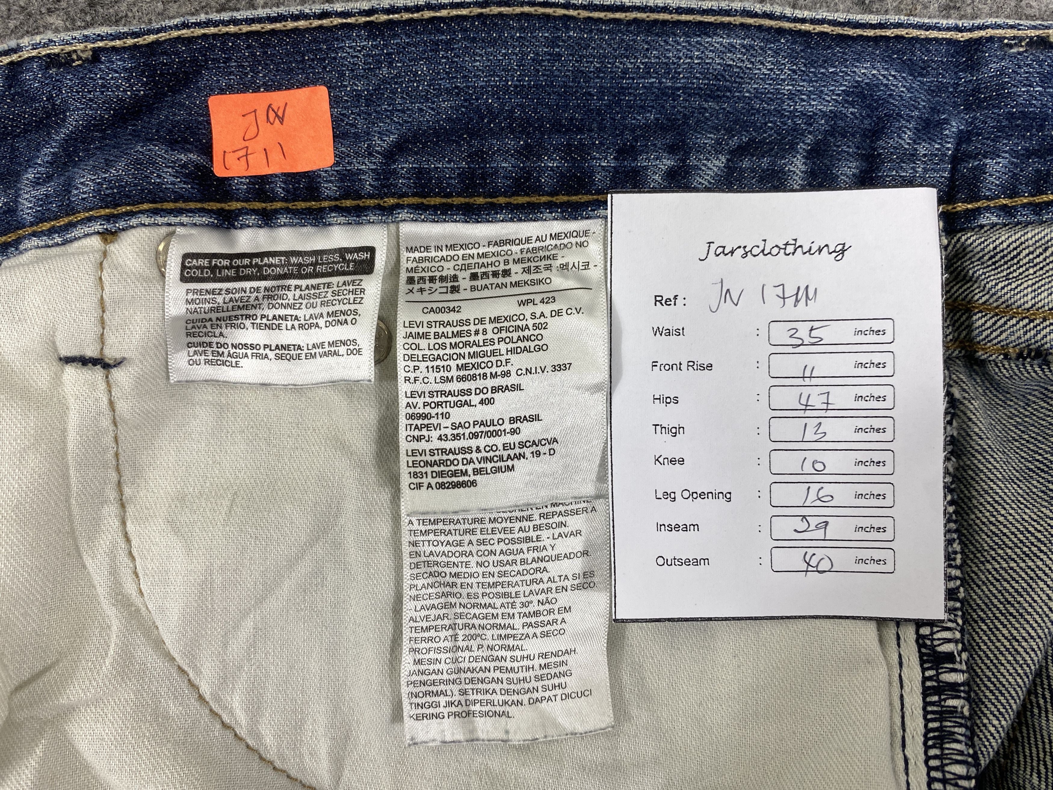 Levi's Distressed Blue Vintage Levi's 514 35x29 Denim -JN1711 Size US 35 - 8 Thumbnail