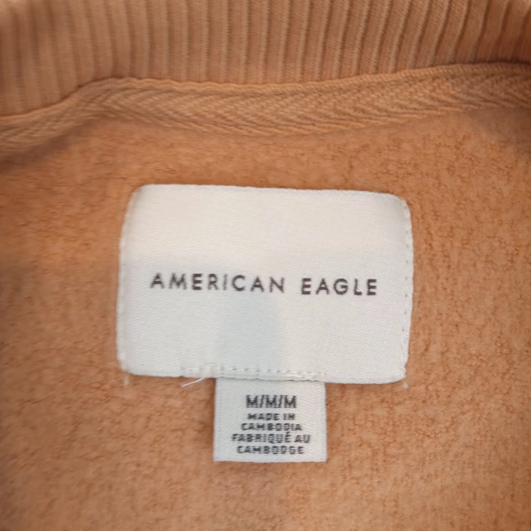 American Eagle Outfitters American Eagle Cropped Sweatshirt Womens Medium Orange Blue Striped Long Sleeve Oversized Easy Care Fall Spring Summer Winter Size M / US 6-8 / IT 42-44 - 5 Thumbnail
