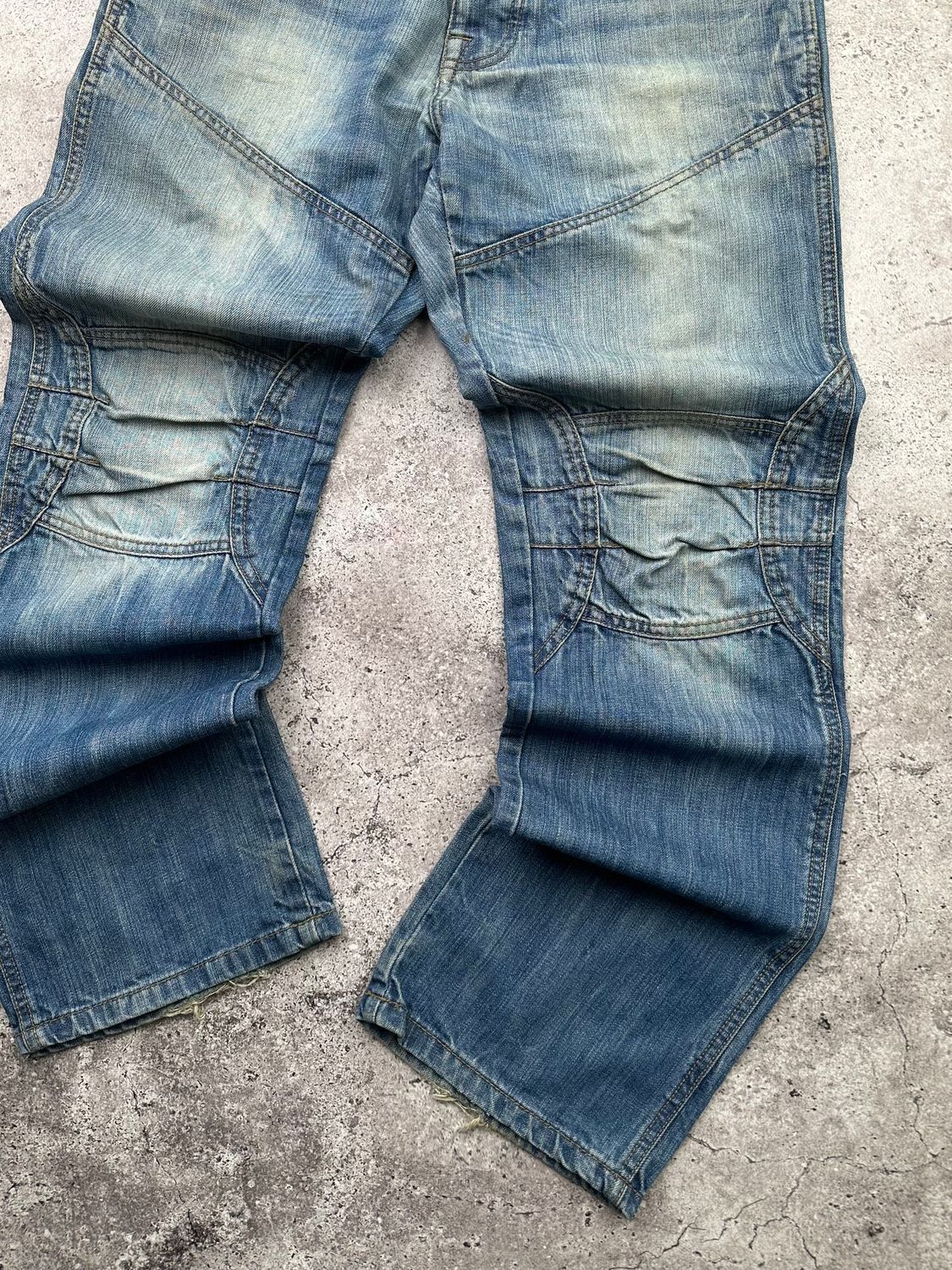 Japanese Brand Vintage Wide Biker Jeans C518(V263) Size US 32 / EU 48 - 4 Thumbnail