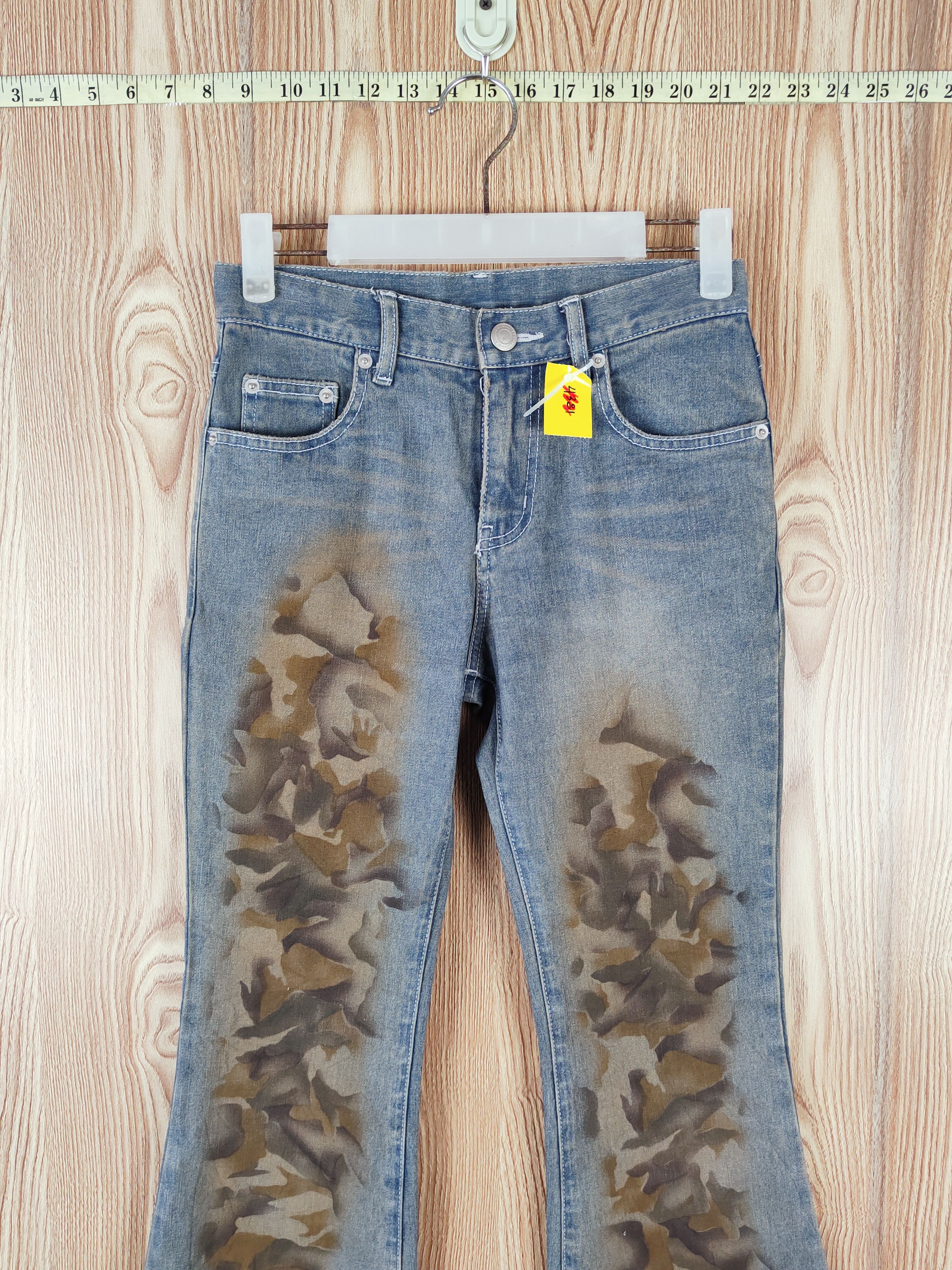 Japanese Brand Penty's Blue Distressed Ripped Boot Cut Jeans #W344 Size 26" / US 2 / IT 38 - 2 Thumbnail