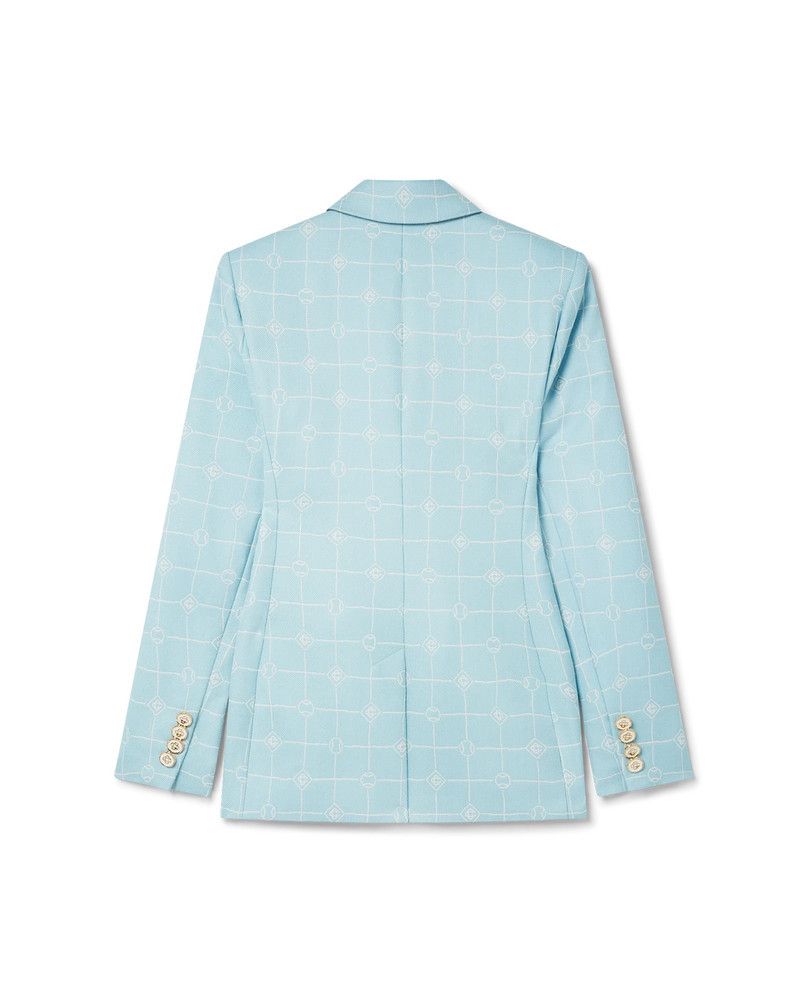 Casablanca o1mle0326 Double Breasted Jacquard Jacket in Blue Size US S / EU 44-46 / 1 - 6 Thumbnail