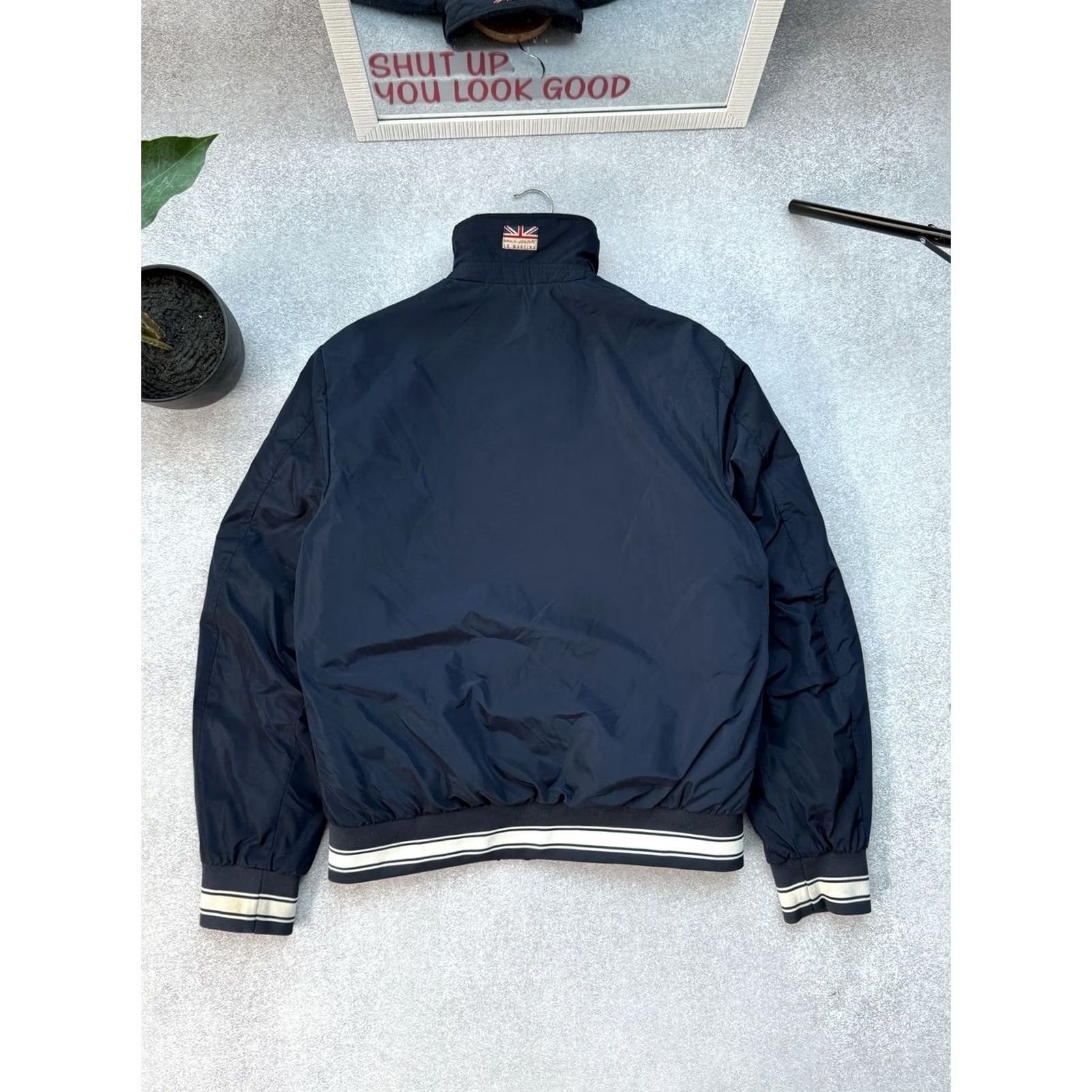 La Martina VINTAGE La Martina Racing Bomber Jacket Men’s Size M Blue Britain Flag 01 Champion Mens Size US M / EU 48-50 / 2 - 3 Thumbnail