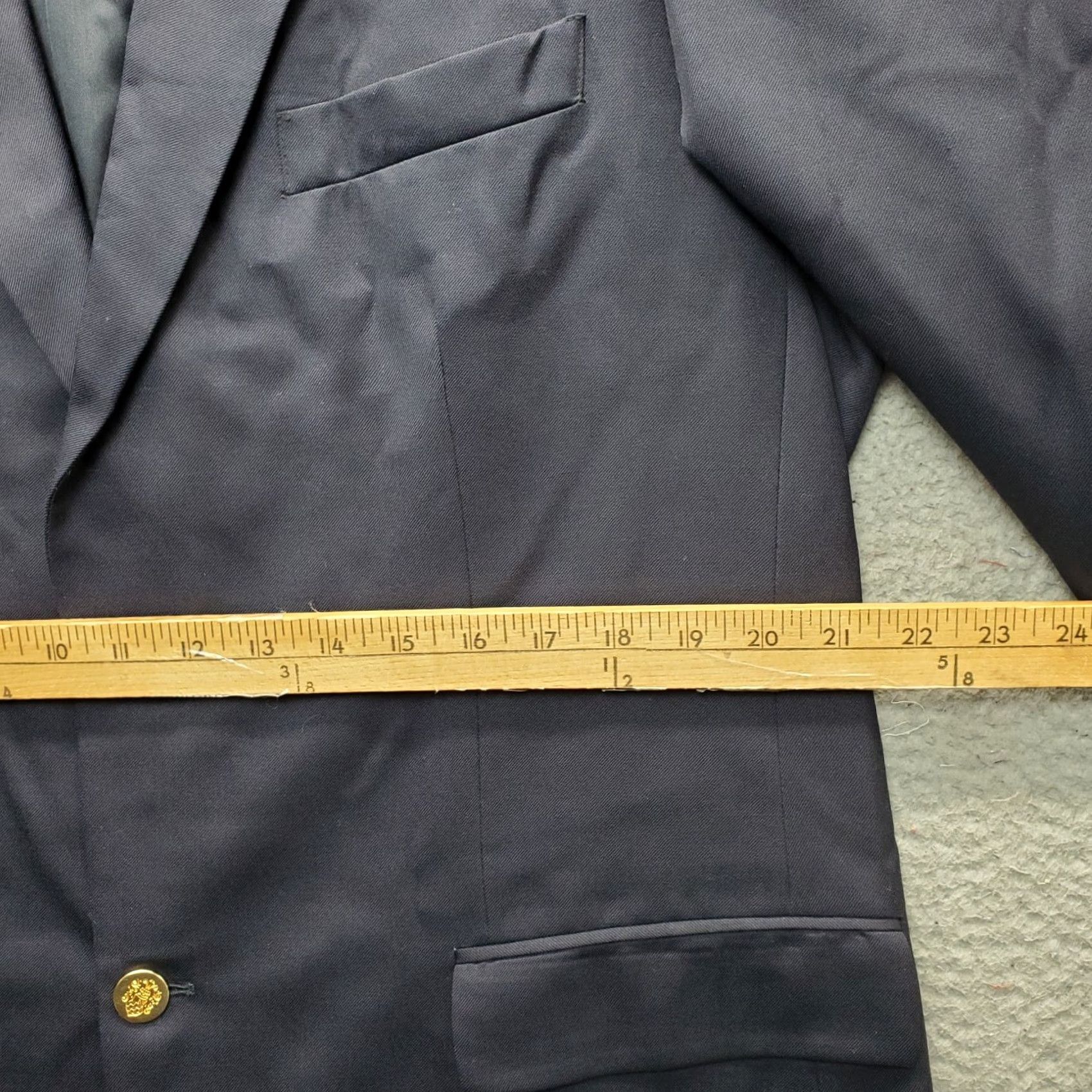 Vintage Botany 500 Blazer Jacket Mens 42R Navy Pure Wool Notch Lapel Single Breasted Size 42R - 5 Thumbnail