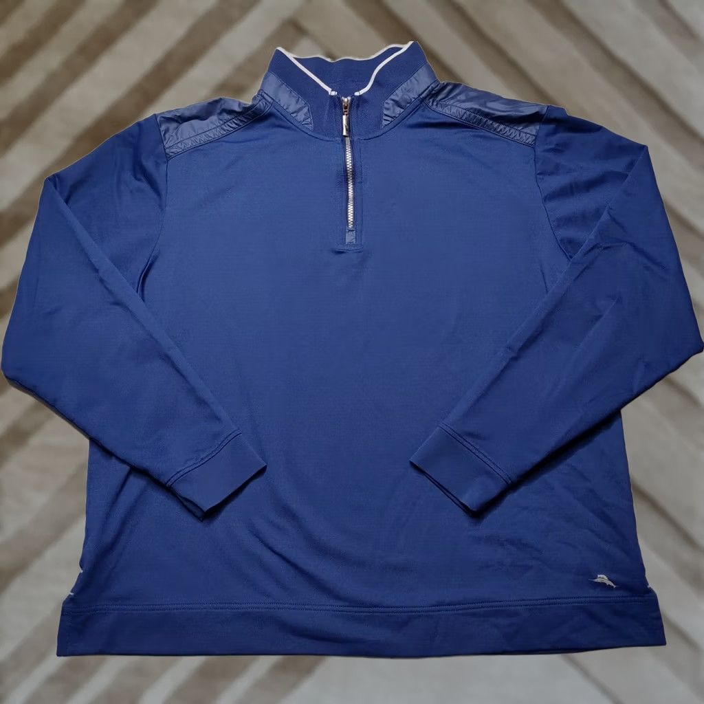 Tommy Bahama TOMMY BAHAMA Men XL Blue 1/4 Zip Pullover Sweatshirt Shirt Adult XL Blue Logo Zipper Navy? Size US XL / EU 56 / 4 - 1 Thumbnail