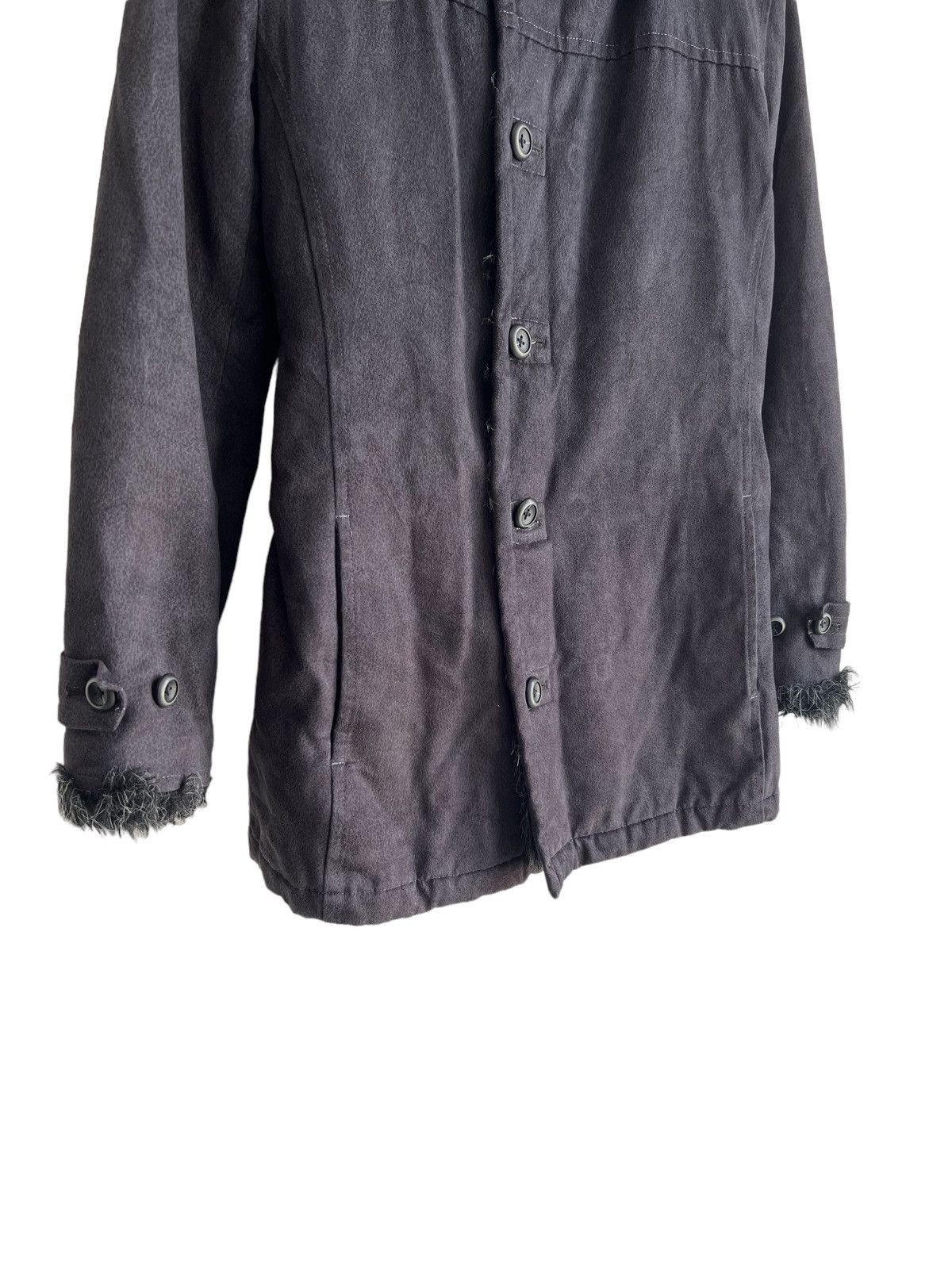 Yasuyuki Ishii 1990s Tornado Mart 🇯🇵 Faux Fur Part Belted Biker Coat Jacket Size US M / EU 48-50 / 2 - 6 Thumbnail