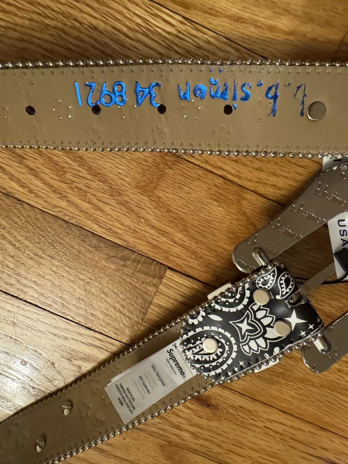 B.B. Simon × Supreme Supreme b.b. Simon Bandana Belt Black Size 34 - 3 Thumbnail