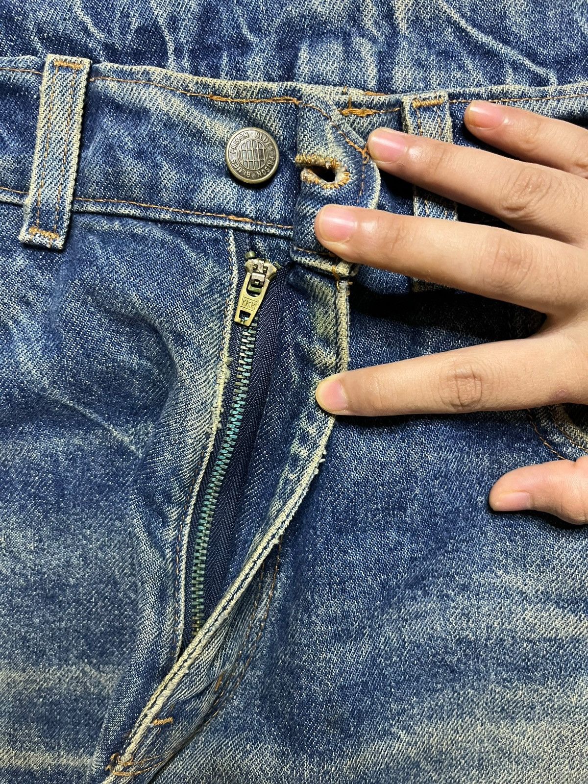 Japanese Brand Vintage Japanese Brand Mud Wash Carpenter Distressed Jeans Size US 35 - 3 Thumbnail