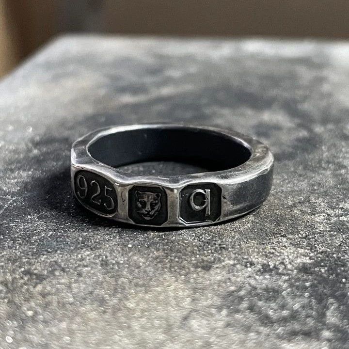 Chin Teo Chin Teo Ltd Ed Logo Distressed Ring US8+9+10 Size ONE SIZE - 5 Thumbnail