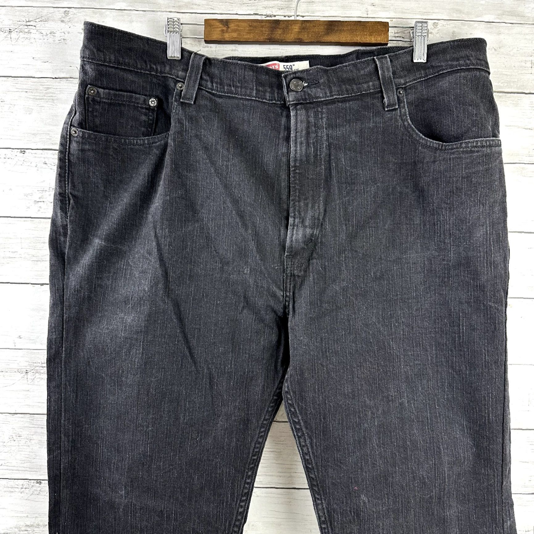 Levi's Levi’s Men’s 559 Relaxed Straight Jeans 42x30 Black Denim 5-Pocket Logo USA Levi's 500 Series Mens Regular 42 Size US 42 / EU 58 - 6 Thumbnail