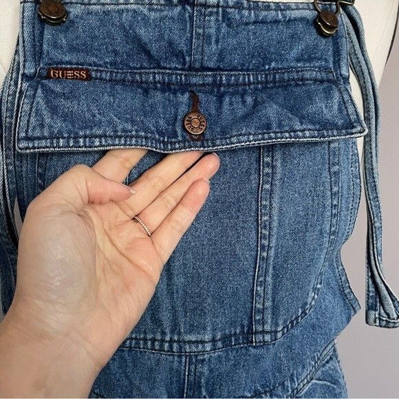 Guess Vintage Guess Straight Leg Denim Bib Overalls - XS/S Size 28" / US 6 / IT 42 - 4 Thumbnail