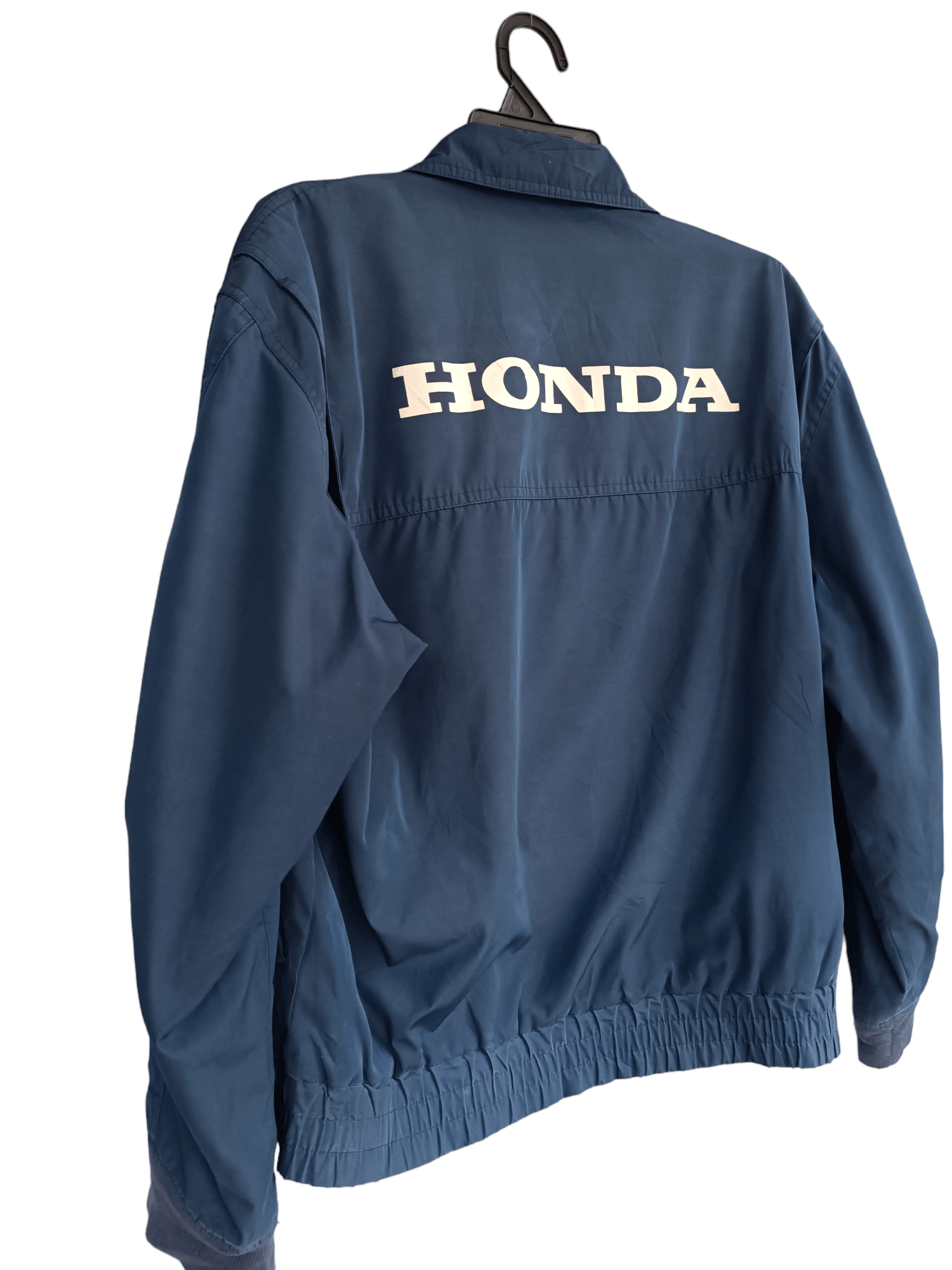 image of Vintage Honda Japanese Motorsports Racing Bombers Jacket in Blue Black, Men's (Size Small)