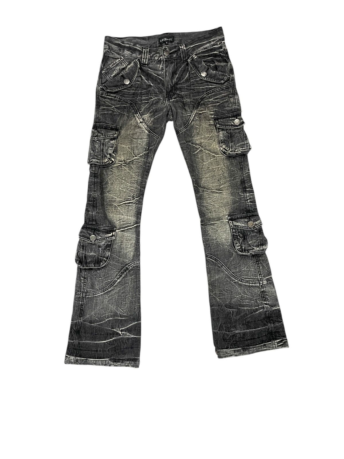 LOWBOX Lowbox Flared Distressed Stonewash Jeans Size US 31 - 2 Thumbnail