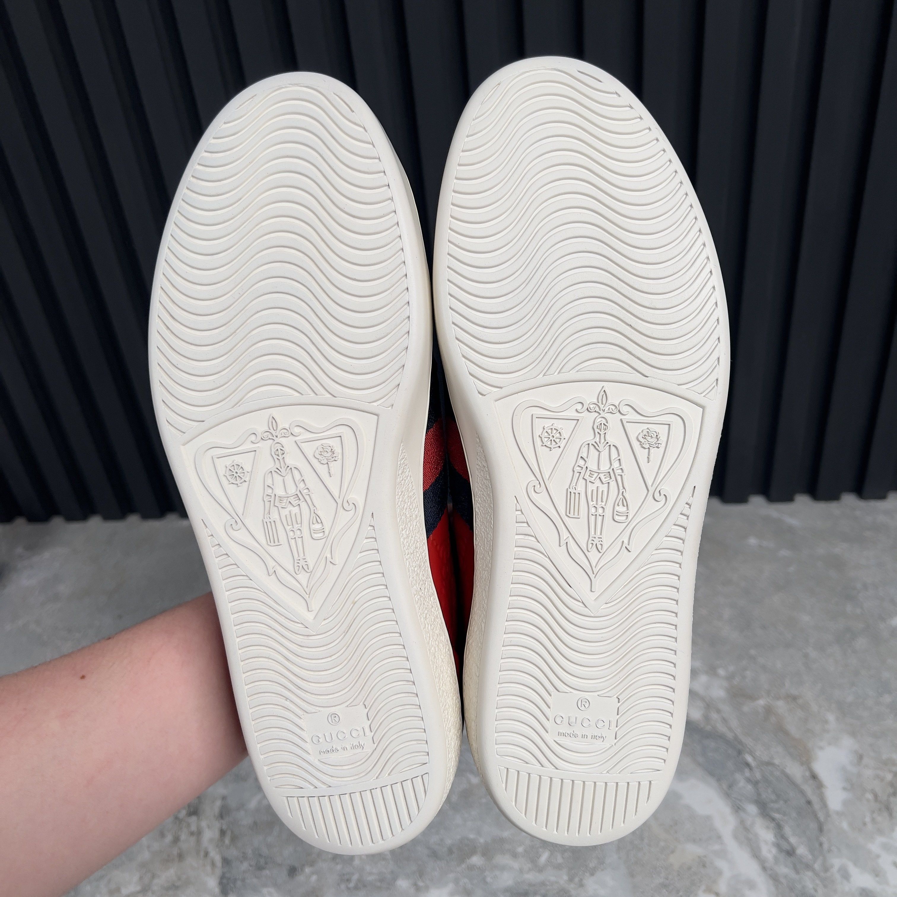 Gucci Gucci Ace Web GG Monogram Low Top Sneakers Leather Size US 8 / EU 41 - 12 Thumbnail