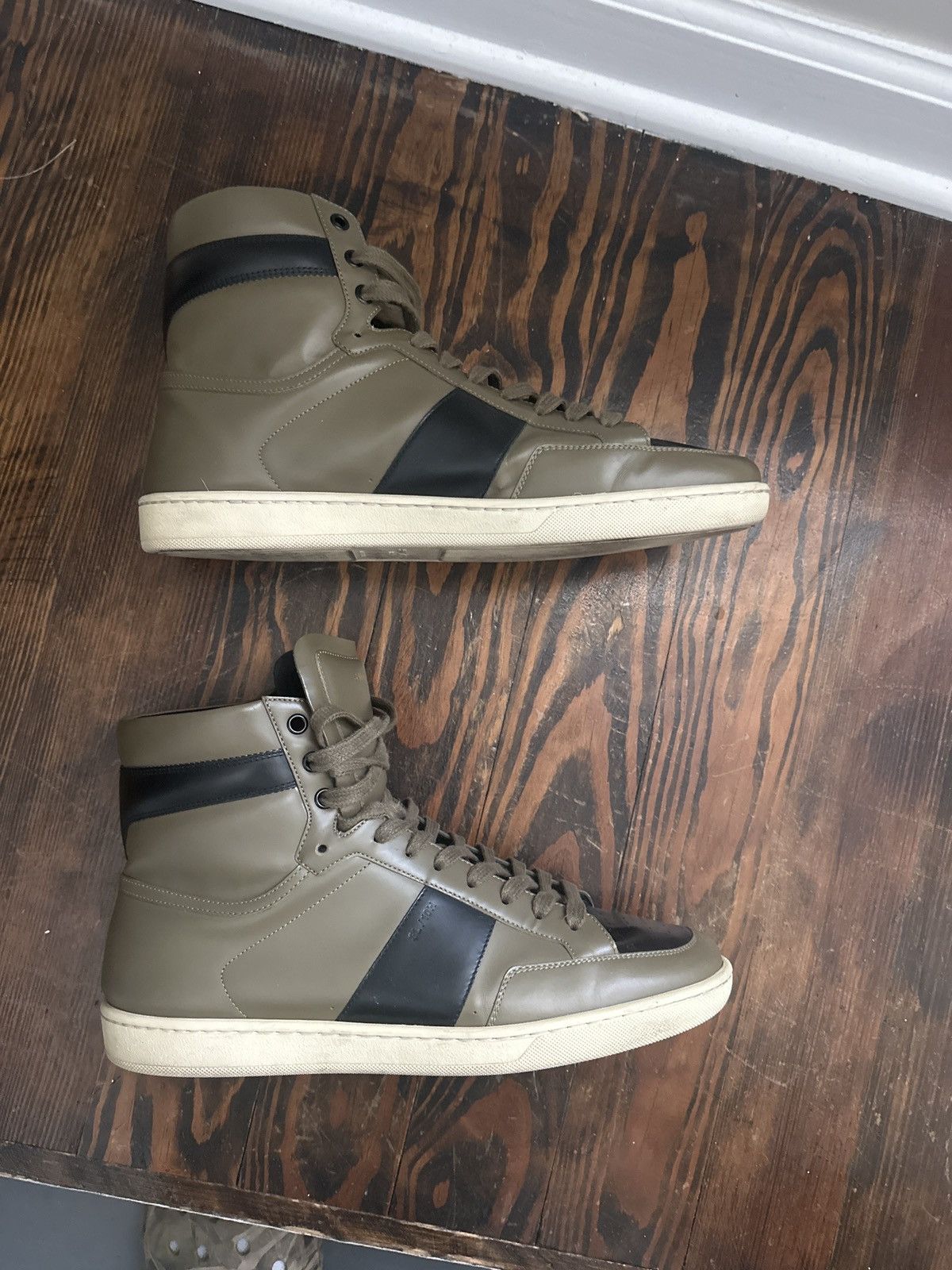 Yves Saint Laurent Olive green YSL sneakers Size US 11 / EU 44 - 2 Thumbnail